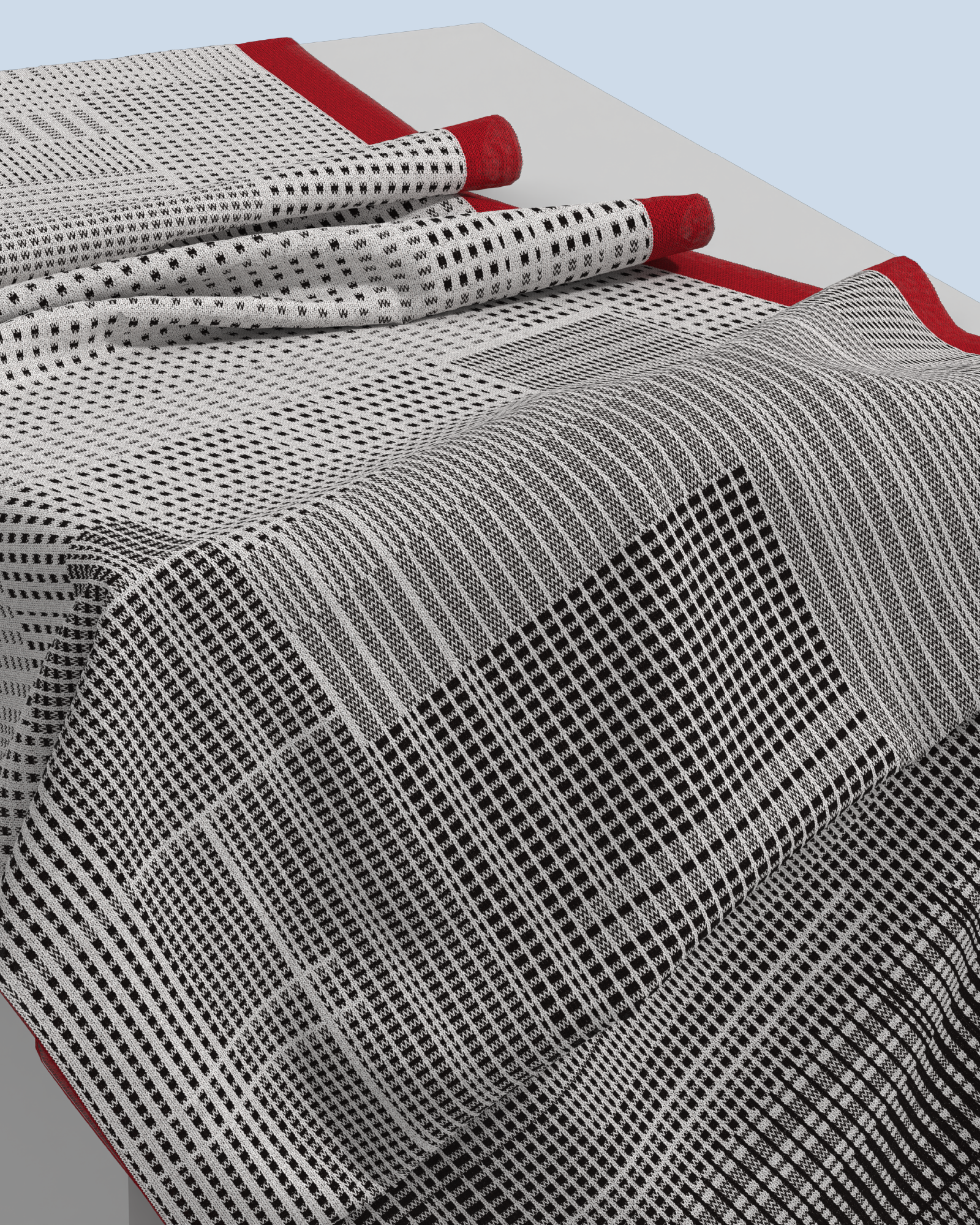Borealis Scarf | Black-White-Red