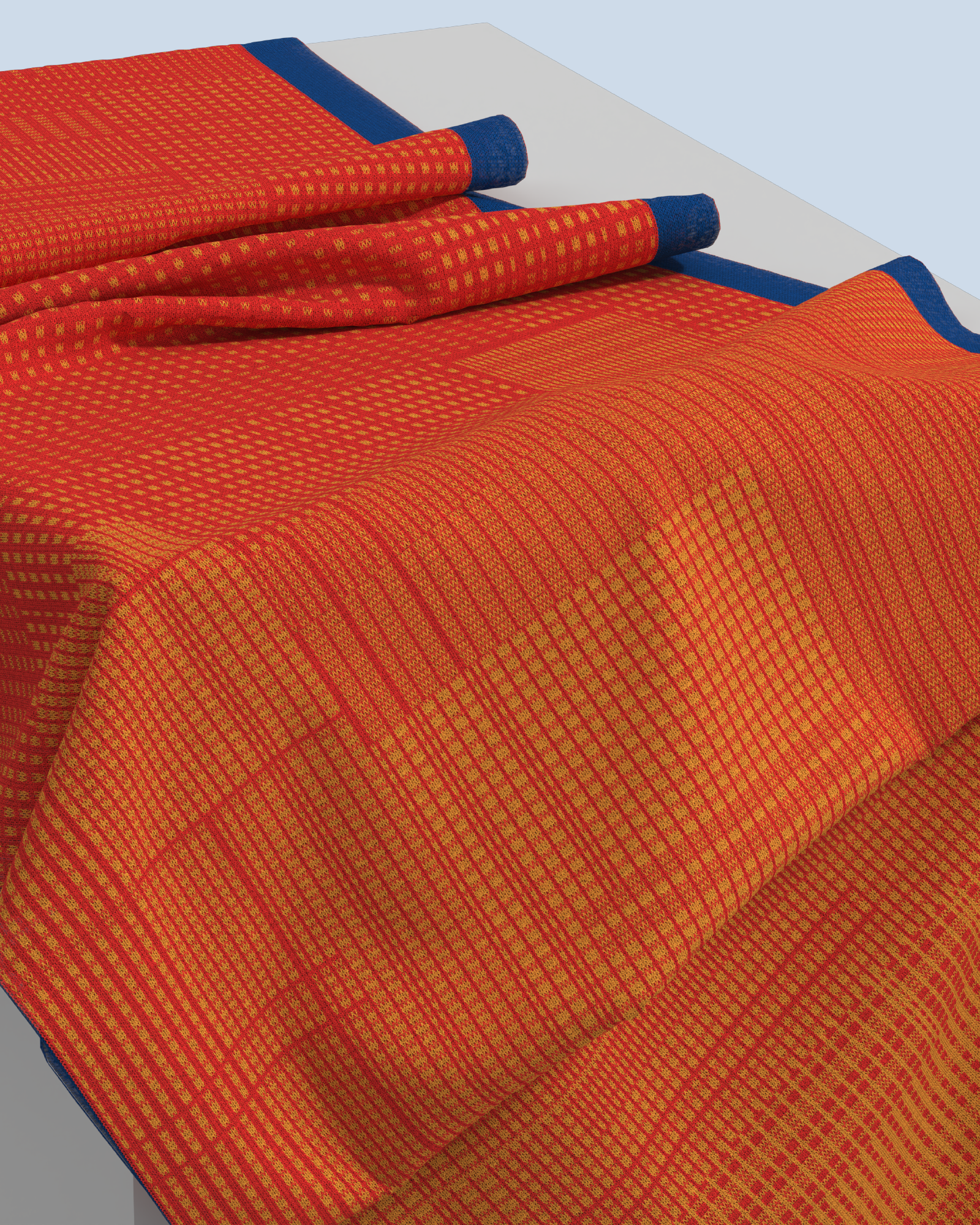 Borealis Scarf | Orange-Light Orange-Cobalt