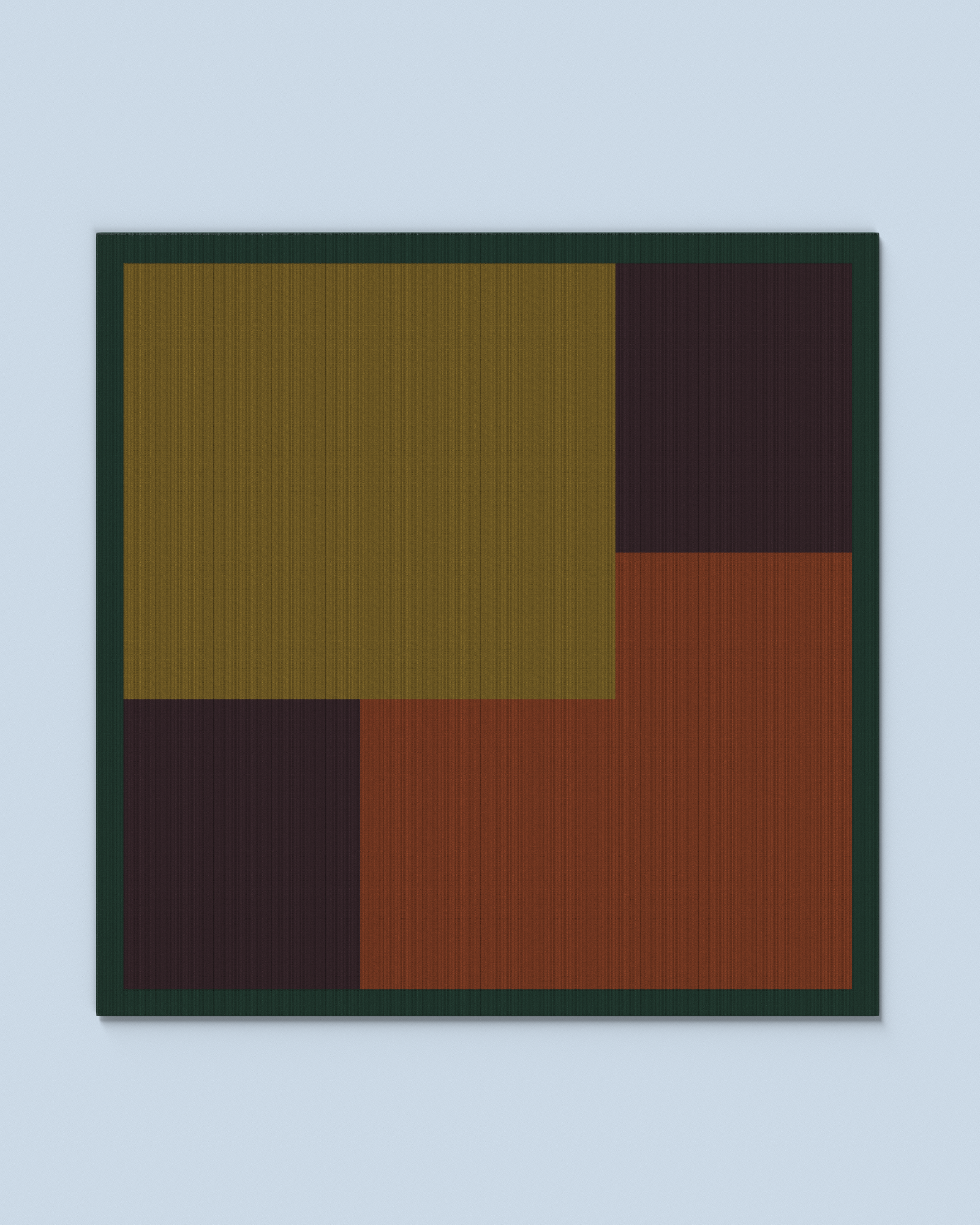 Square Scarf | Curry-Rust-Eggplant-Dark Green