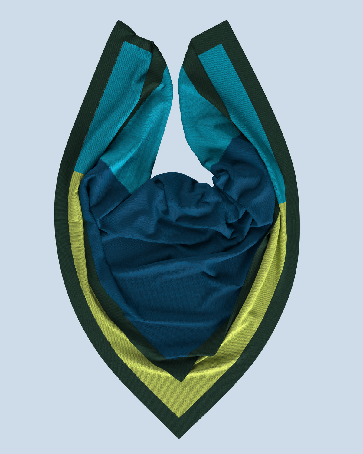 Square Scarf | Dark Petrol-Lime-Turquoise-Dark Green