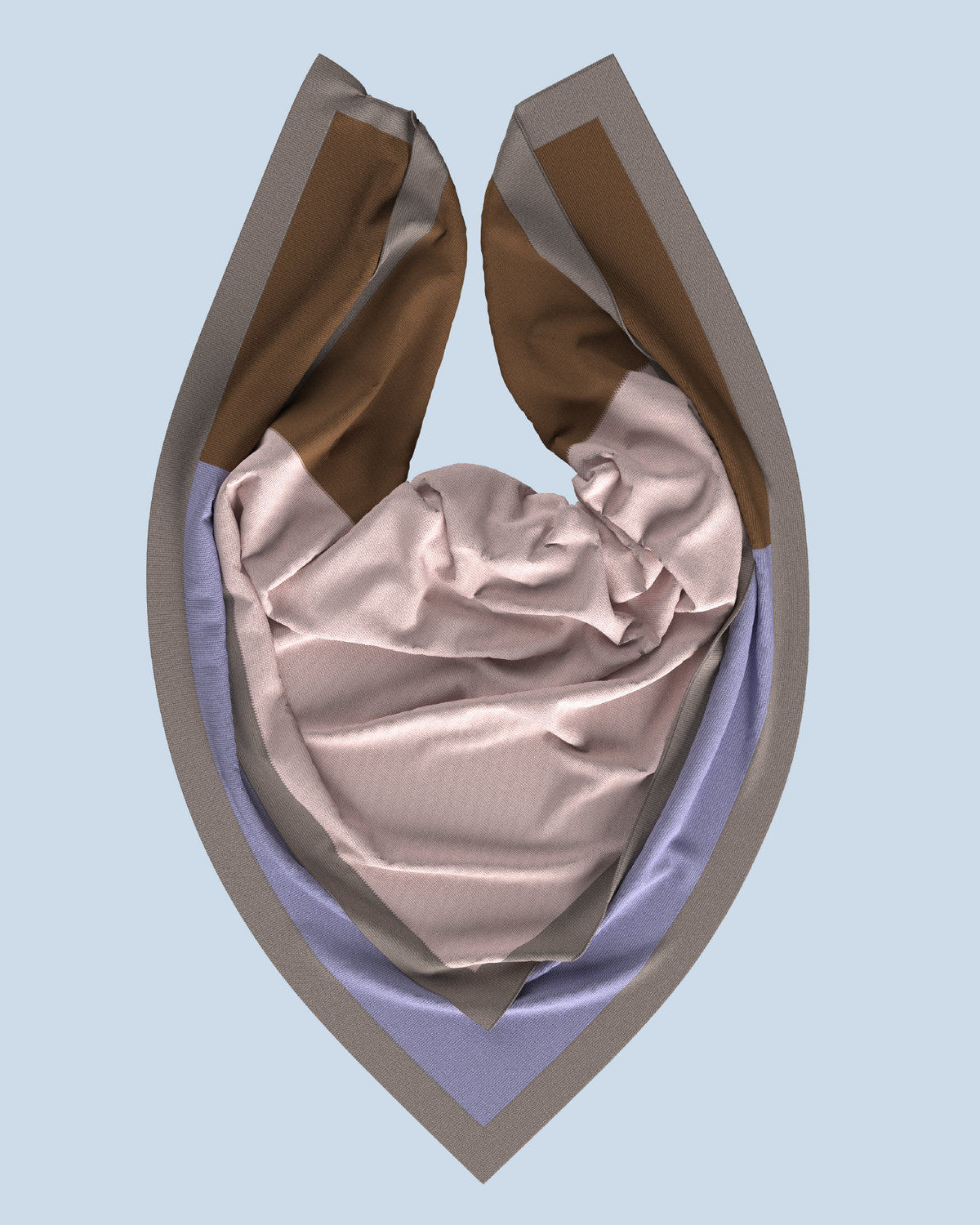 Square Scarf | Rose-Lilac-Camel-Mel. Warm Grey