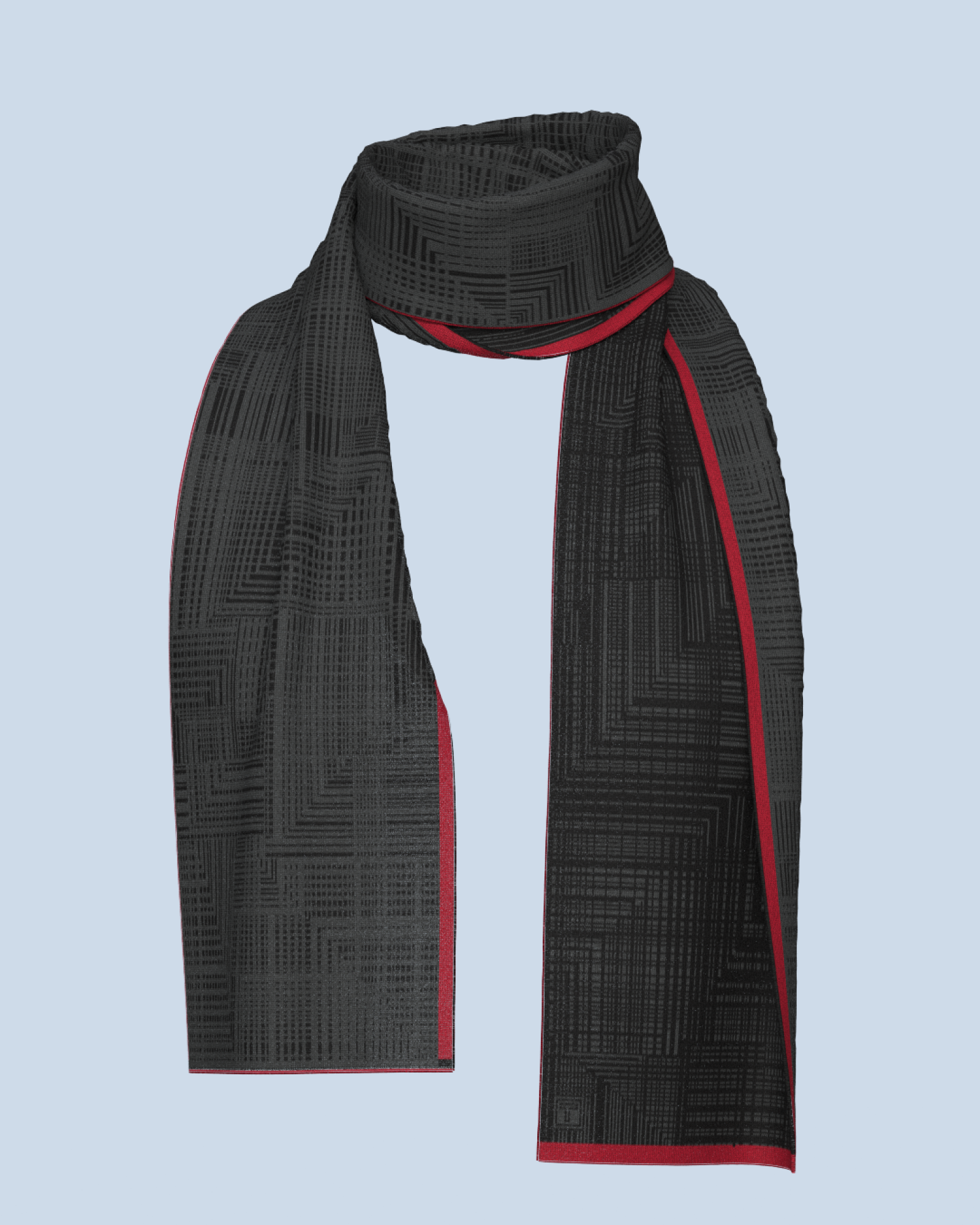Beta Scarf | Black-Antra-Red