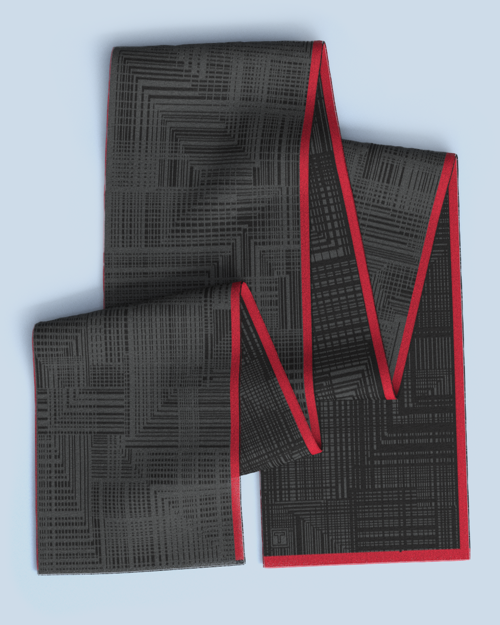Beta Scarf | Black-Antra-Red