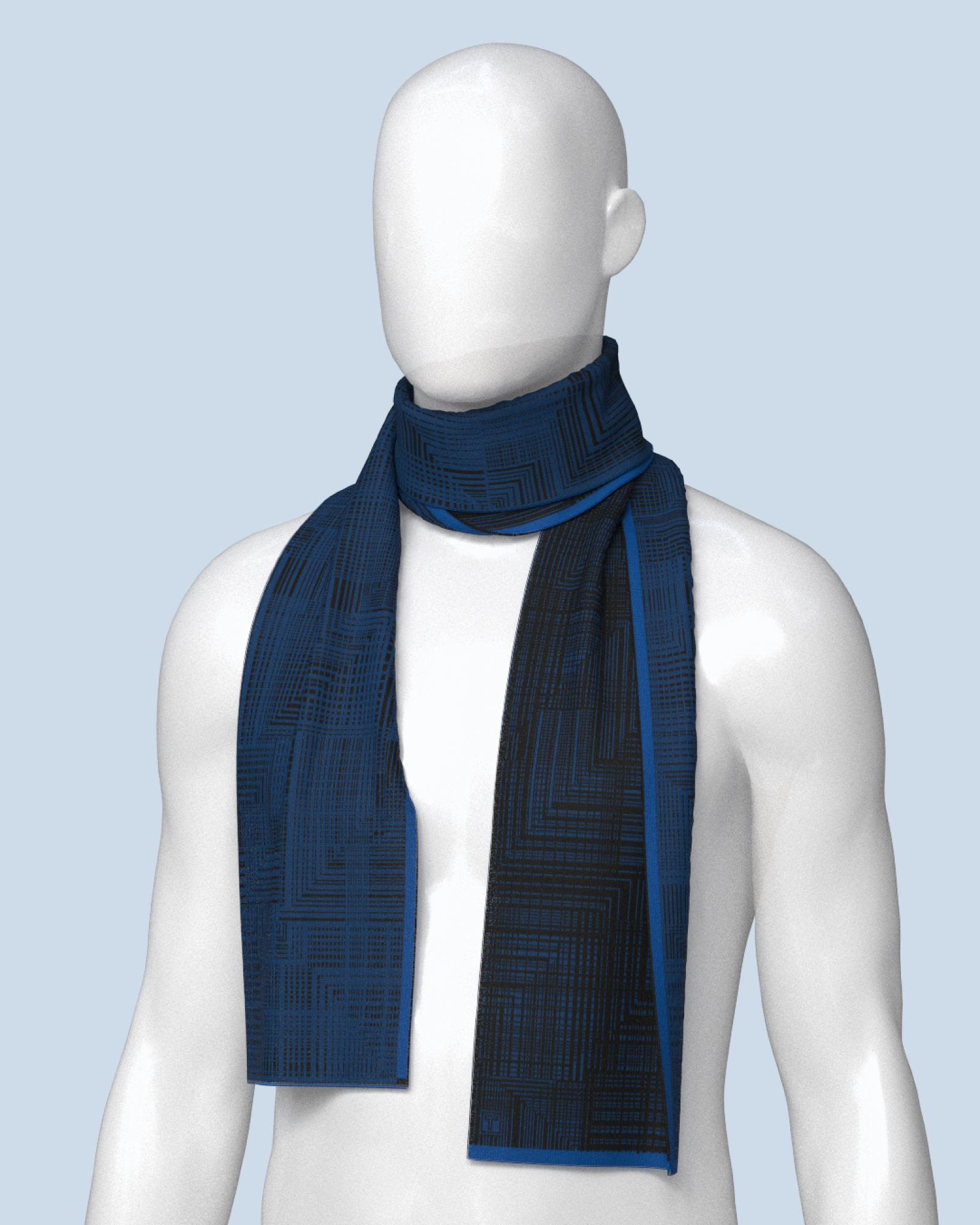 Beta Scarf | Black-Dark Cobalt-Cobalt