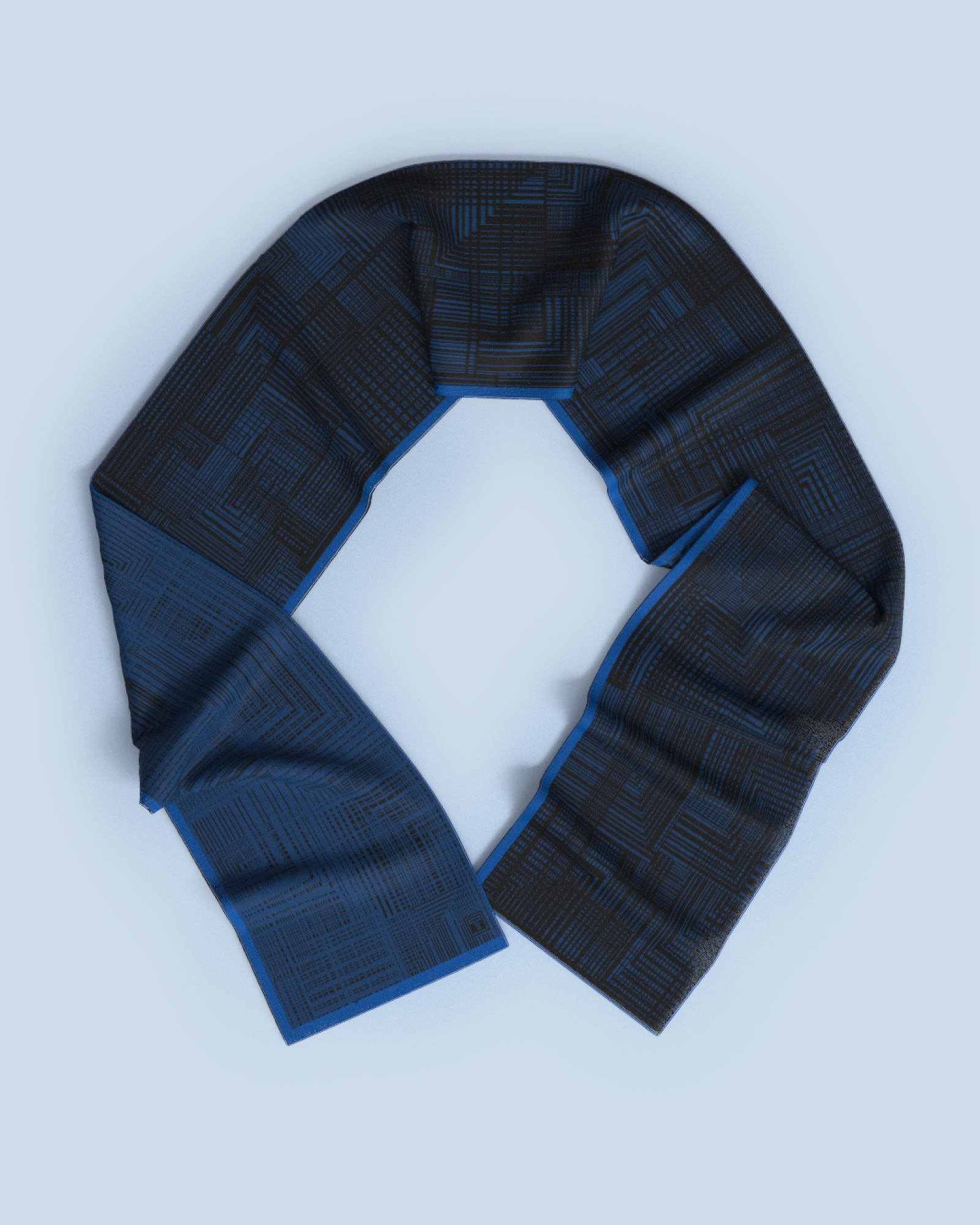 Beta Scarf | Black-Dark Cobalt-Cobalt