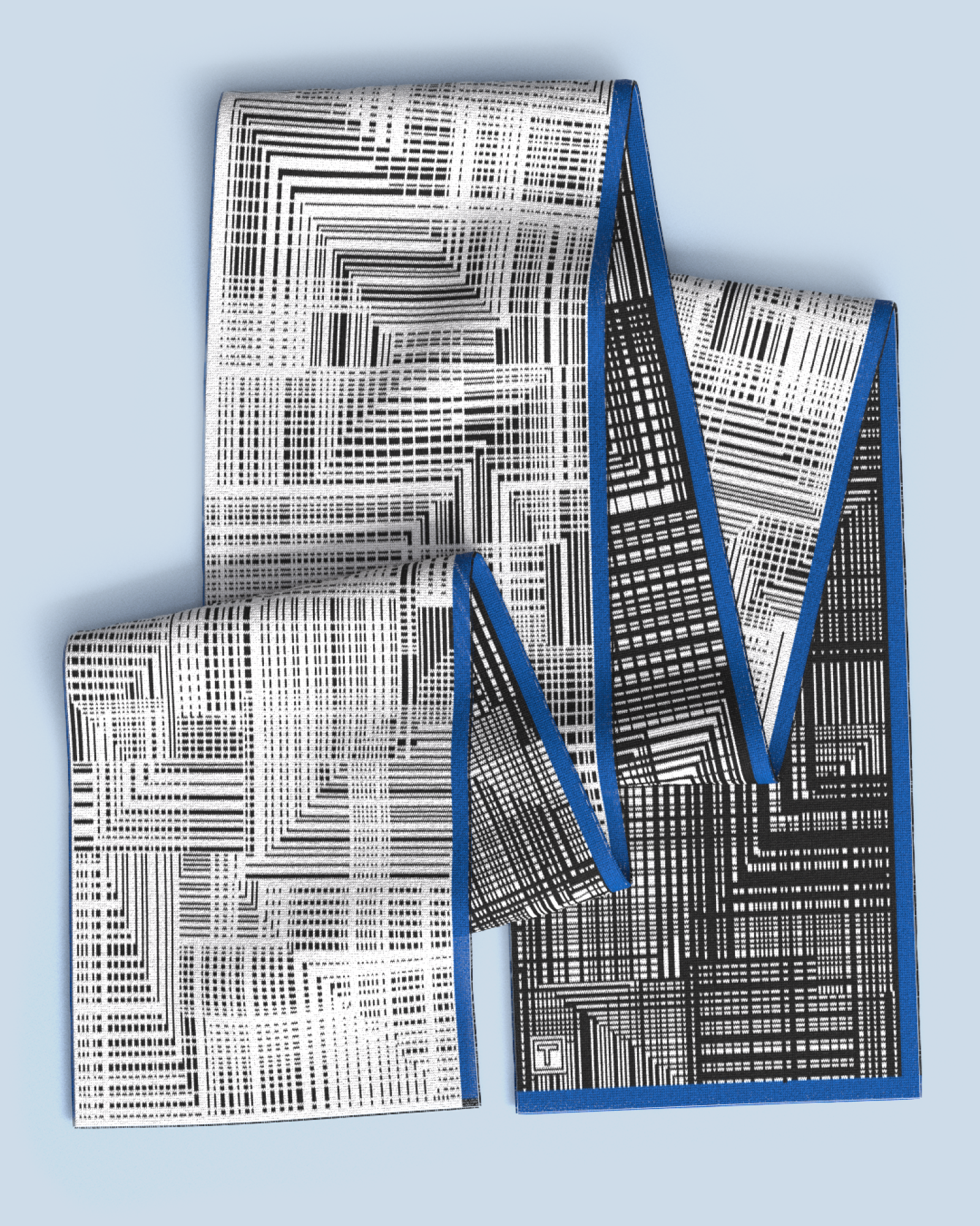 Beta Scarf | Black-White-Cobalt