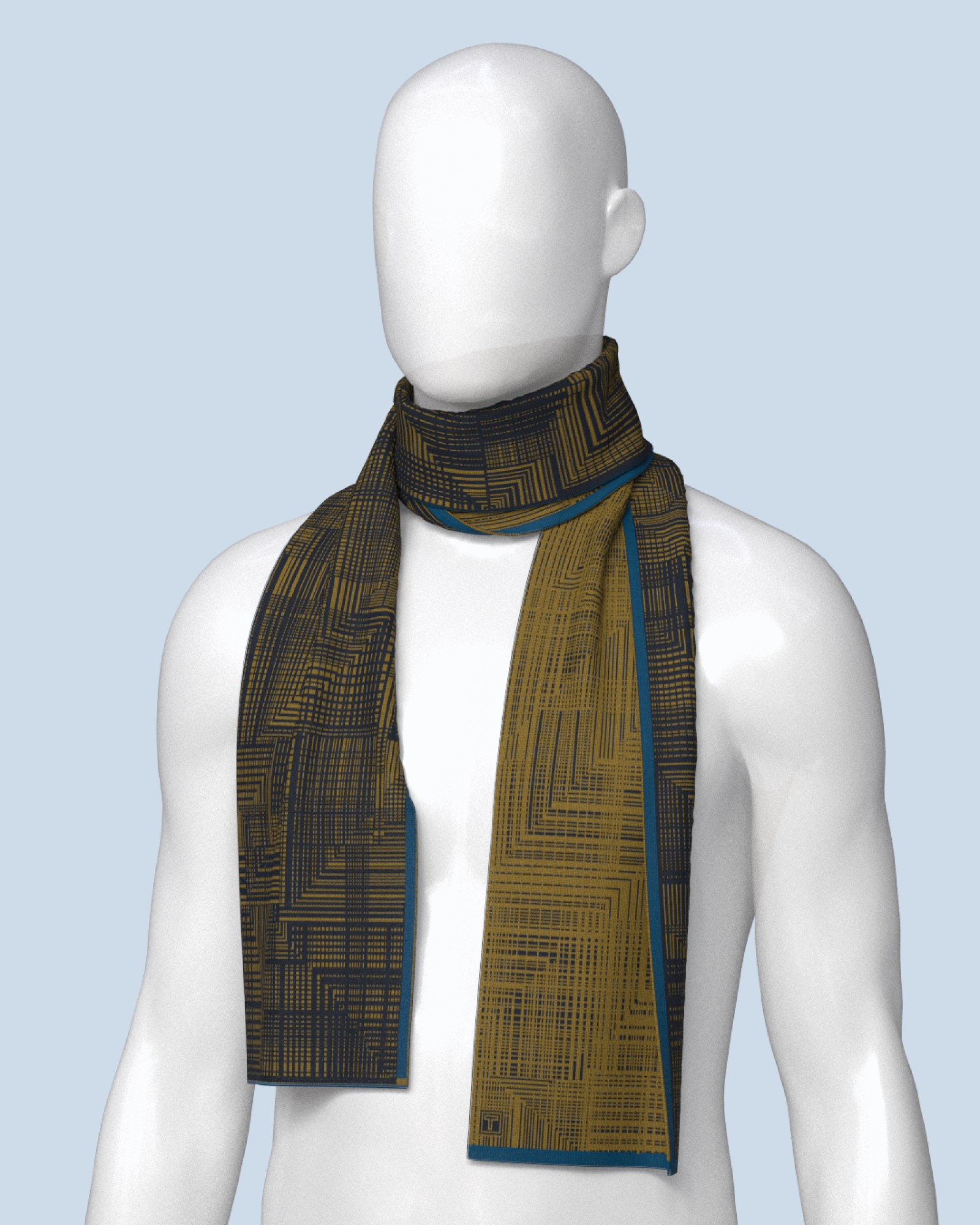 Beta Scarf | Curry-Navy-Dark Petrol