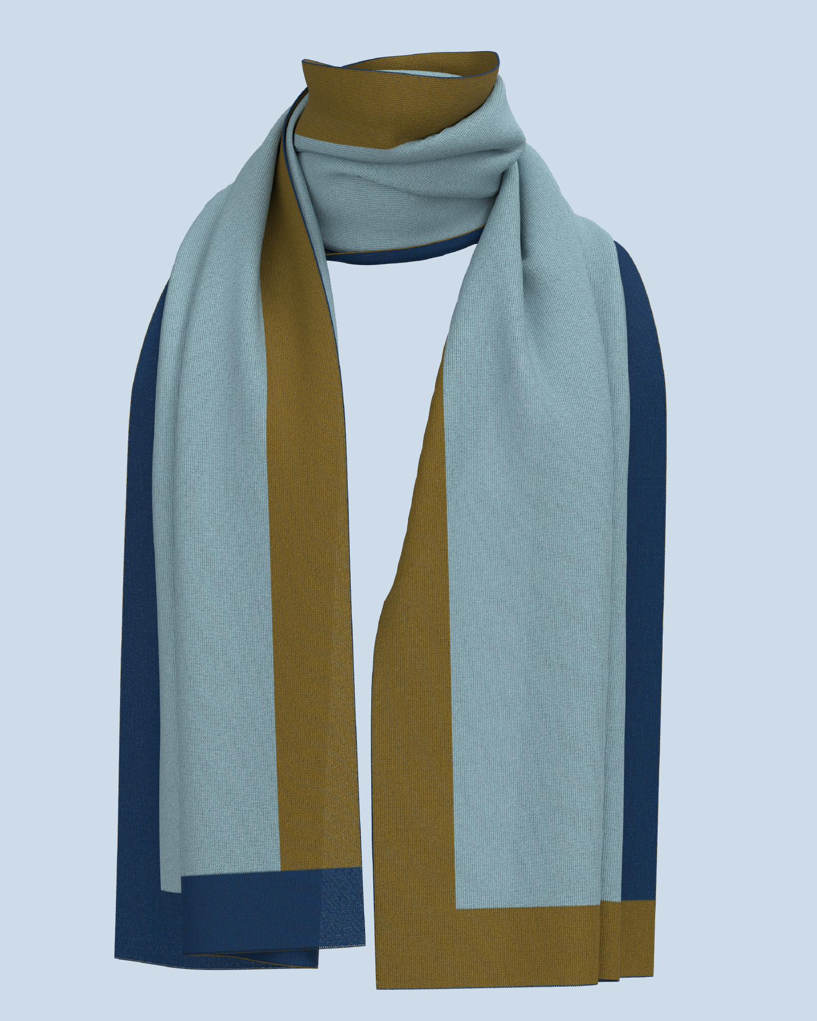 Nebula Scarf | Curry-Light Blue-Dark Cobalt