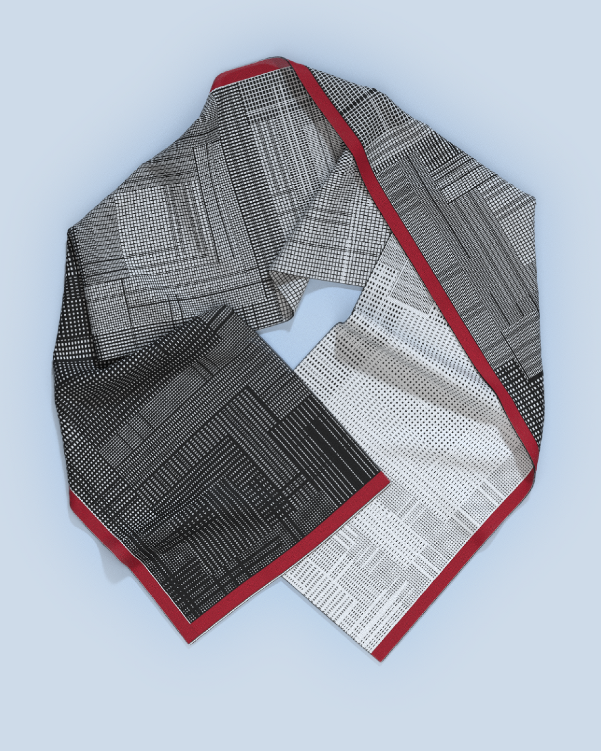 Borealis Scarf | Black-White-Red
