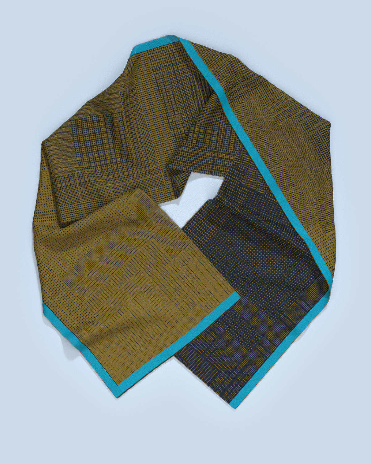 Borealis Scarf | Curry-Navy-Turquoise