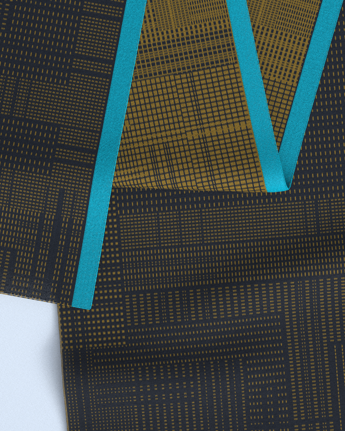 Borealis Scarf | Curry-Navy-Turquoise
