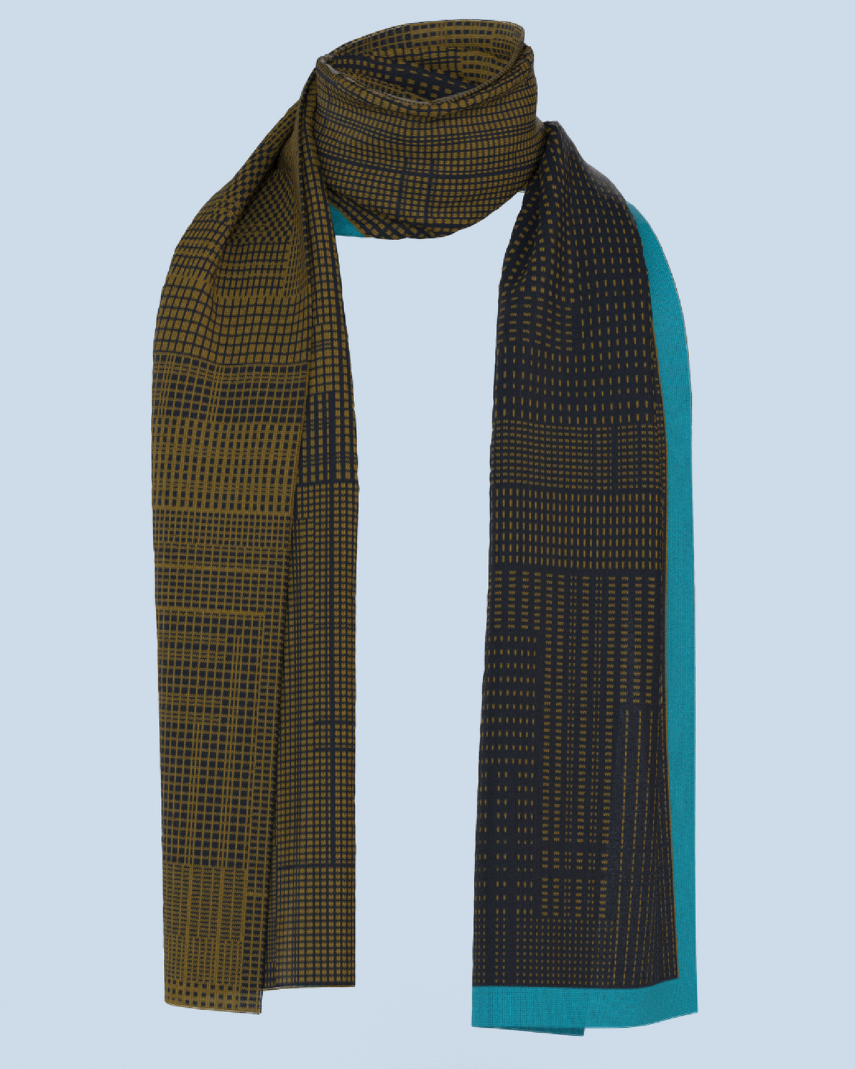 Borealis Scarf | Curry-Navy-Turquoise