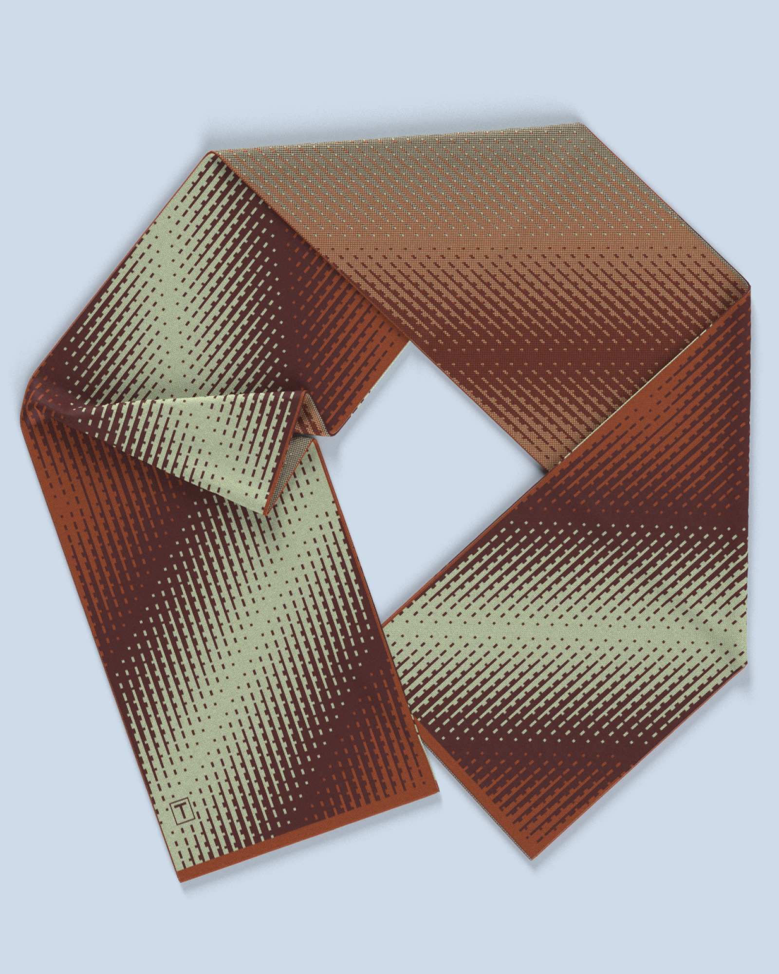 Lumina Scarf | Mint-Burgundy-Rust