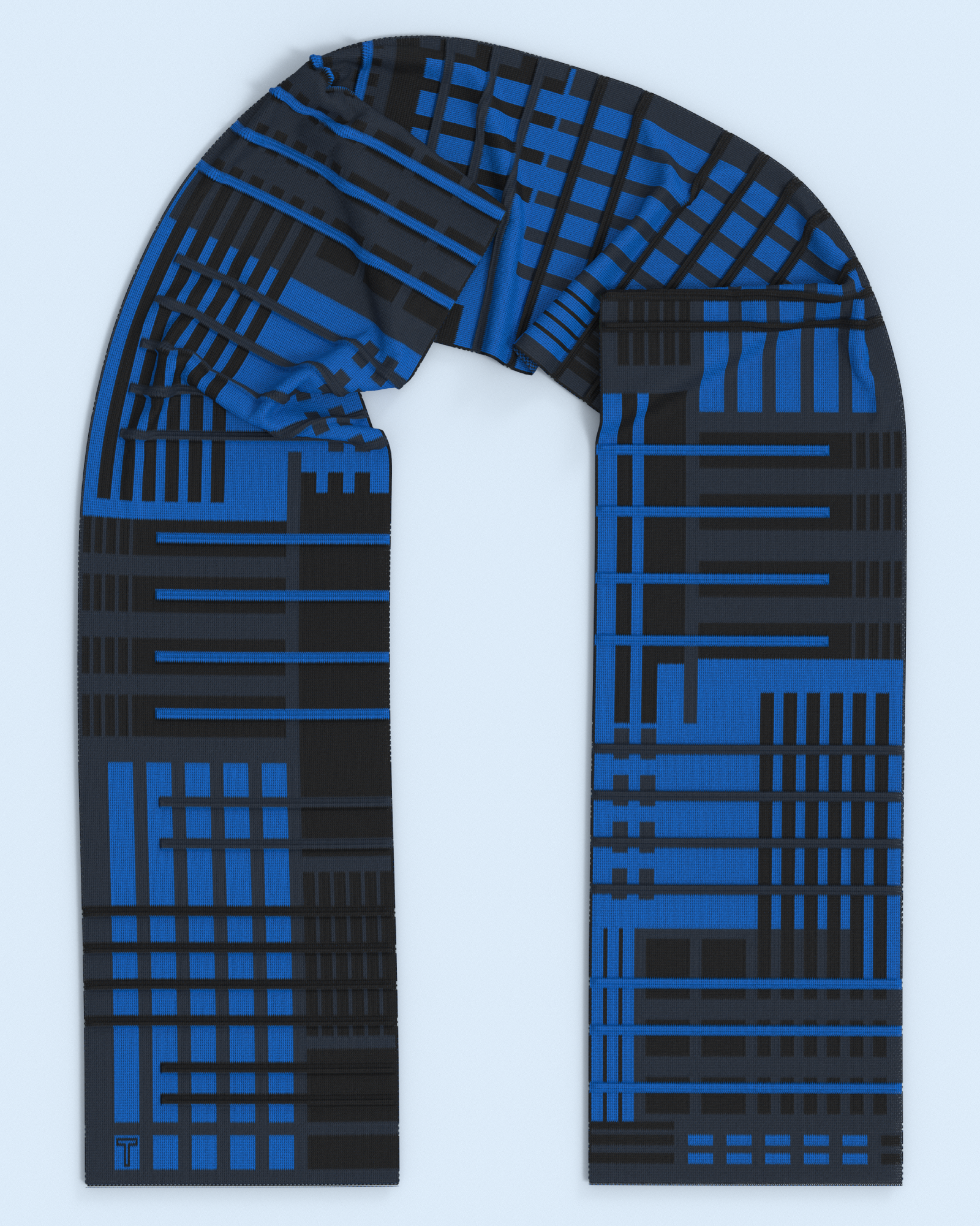Parallel Scarf | Cobalt-Black-Navy