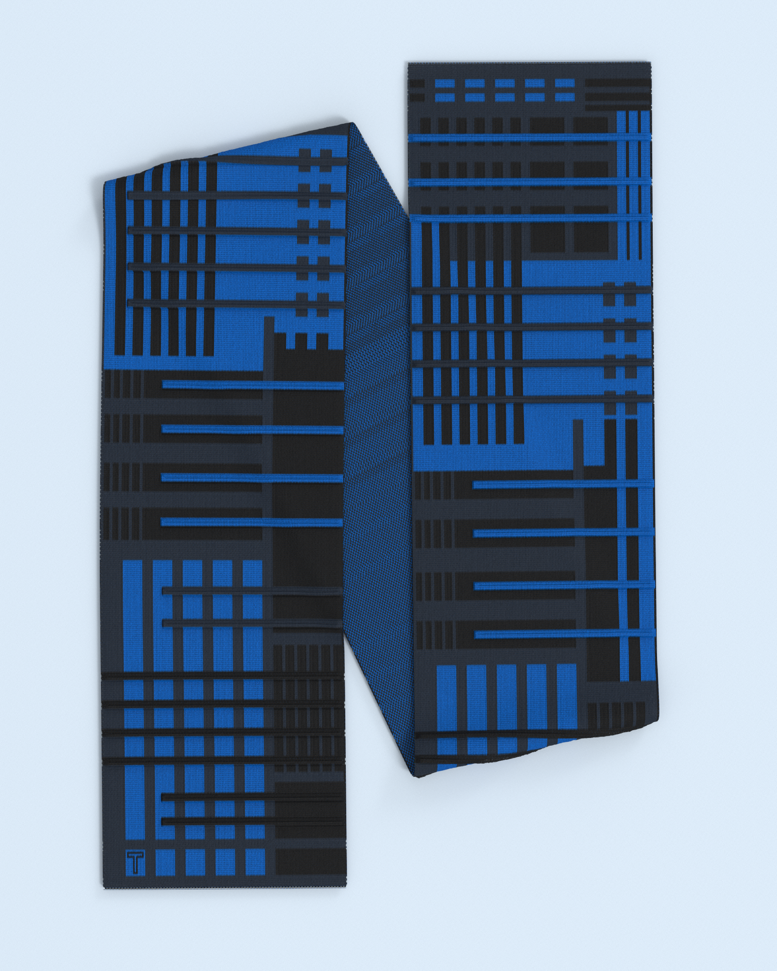 Parallel Scarf | Cobalt-Black-Navy
