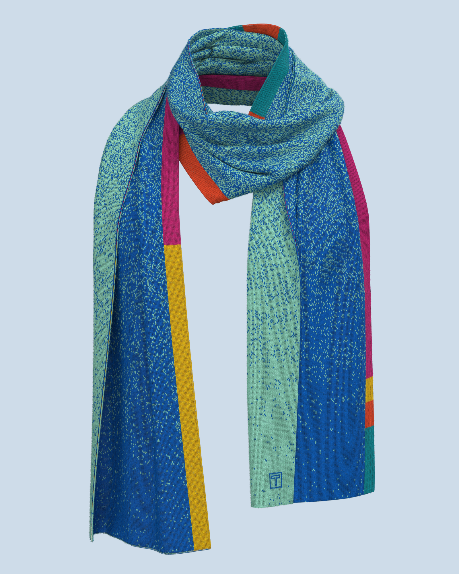 Signal Scarf | Cobalt-Pistache-Turquoise-Orange-Yellow-Pink