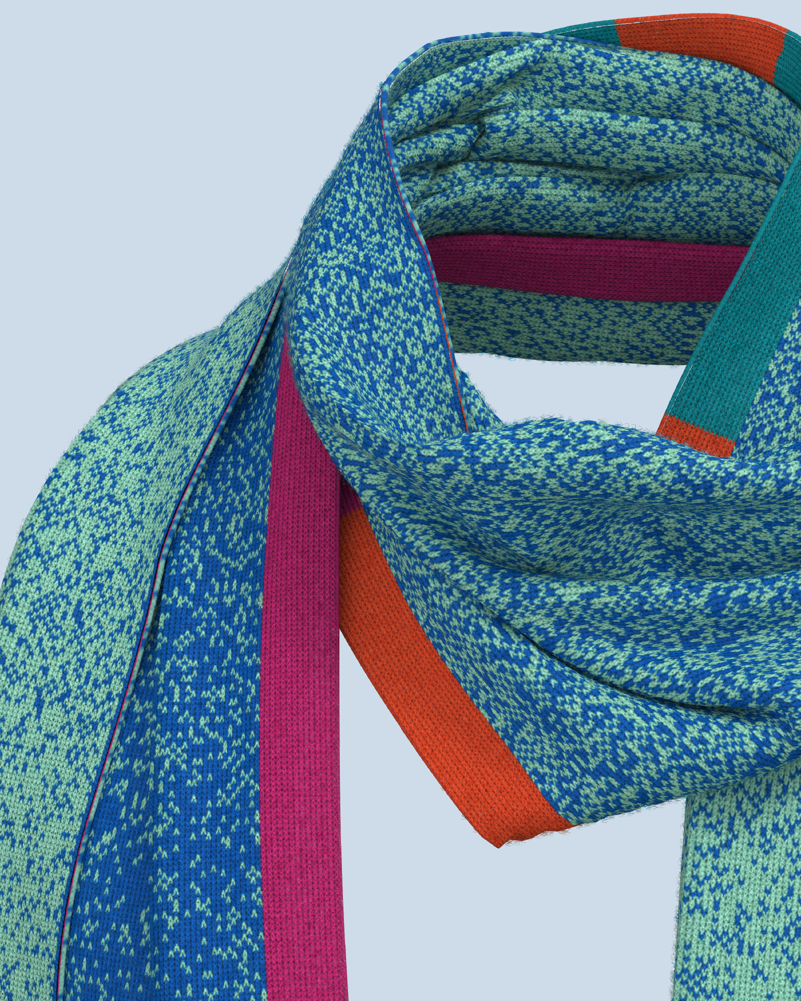 Signal Scarf | Cobalt-Pistache-Turquoise-Orange-Yellow-Pink