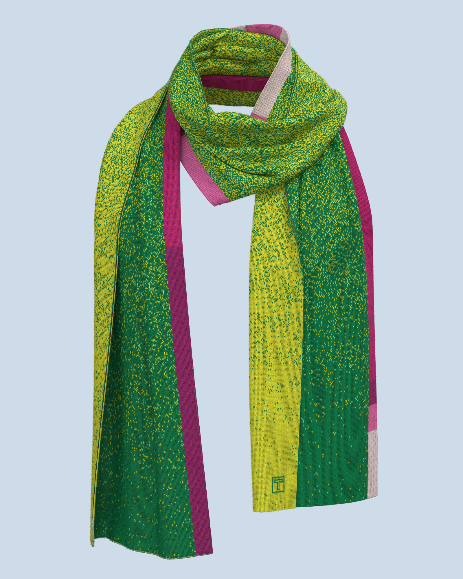 Signal Scarf | Green-Lime-Rose-Light Pink-Cyclaam-Pink