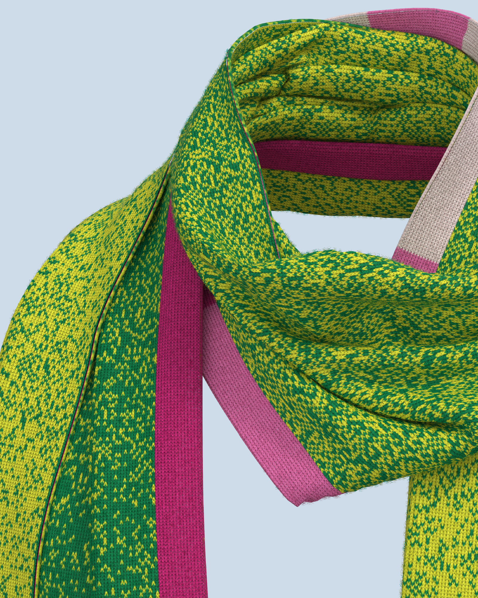 Signal Scarf | Green-Lime-Rose-Light Pink-Cyclaam-Pink