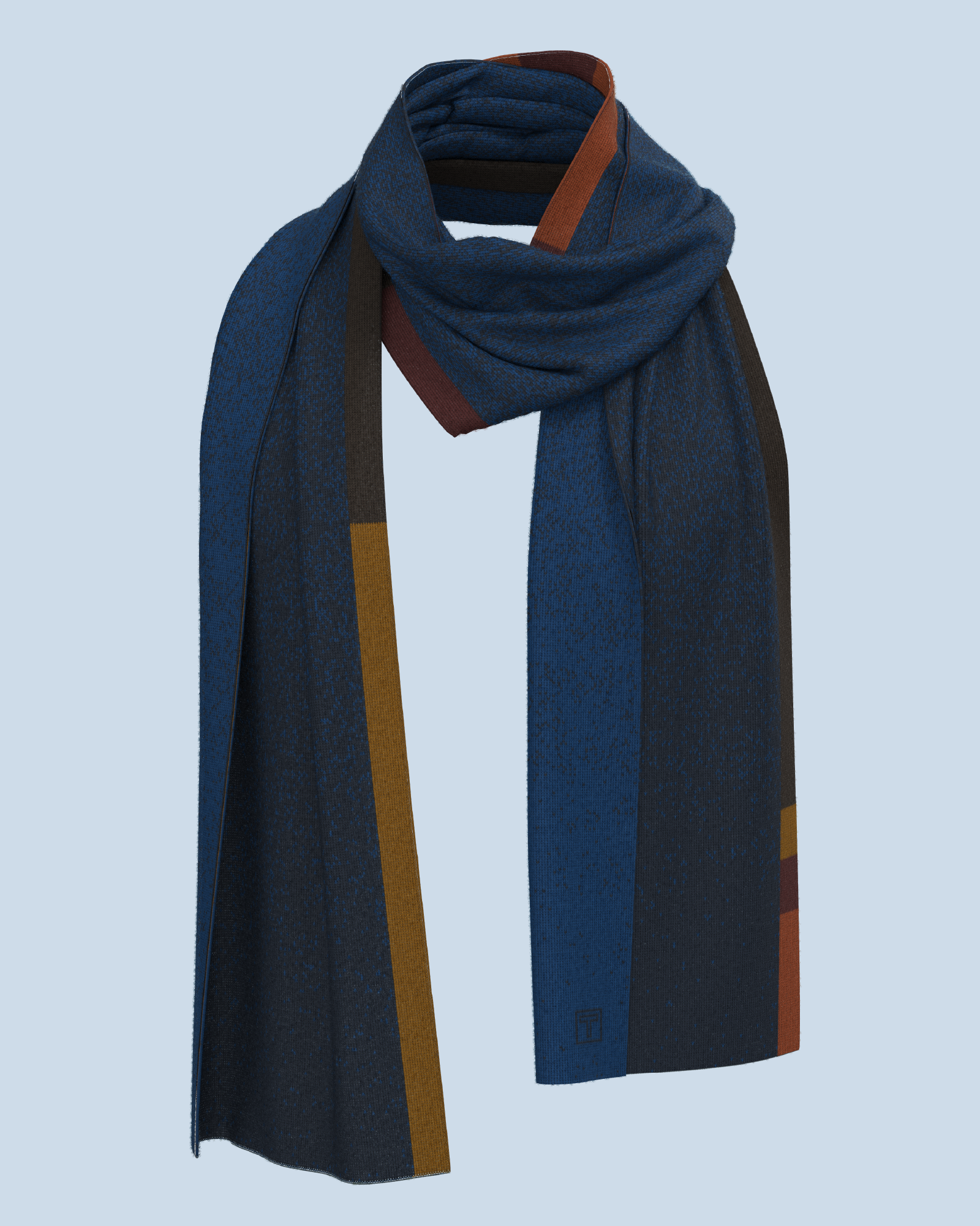 Signal Scarf | Navy-Dark Cobalt-Rust-Burgundy-Tabacco-Dark Brown