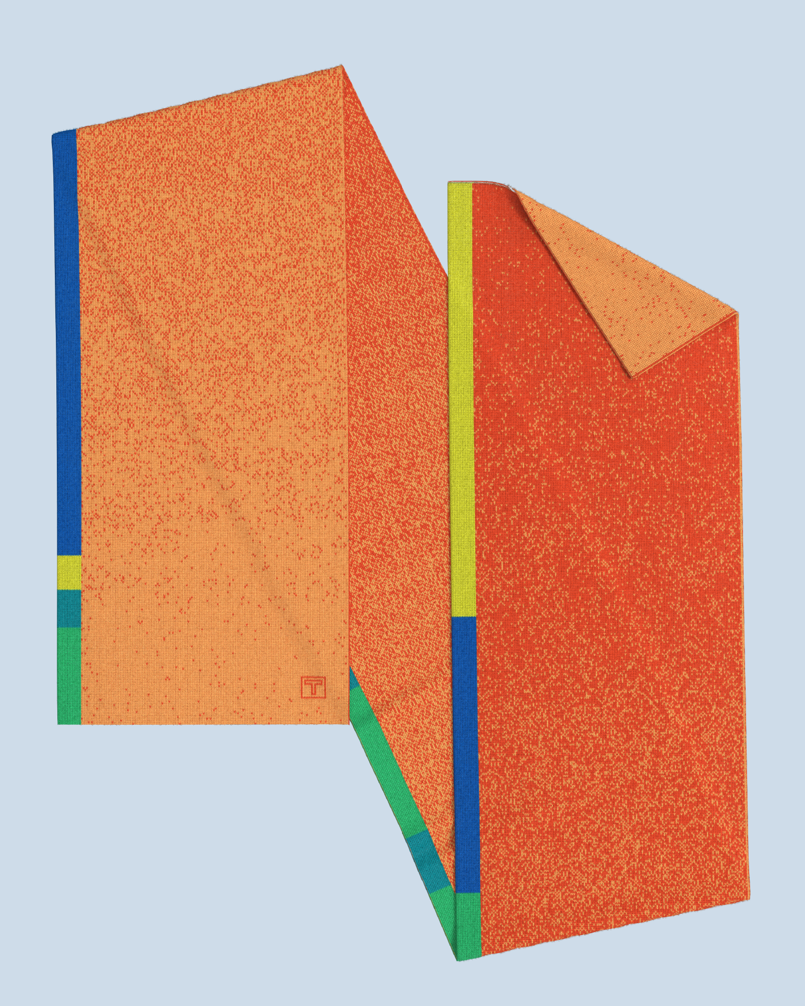 Signal Scarf | Orange-Light Orange-Light Emerald-Turquoise-Lime-Cobalt