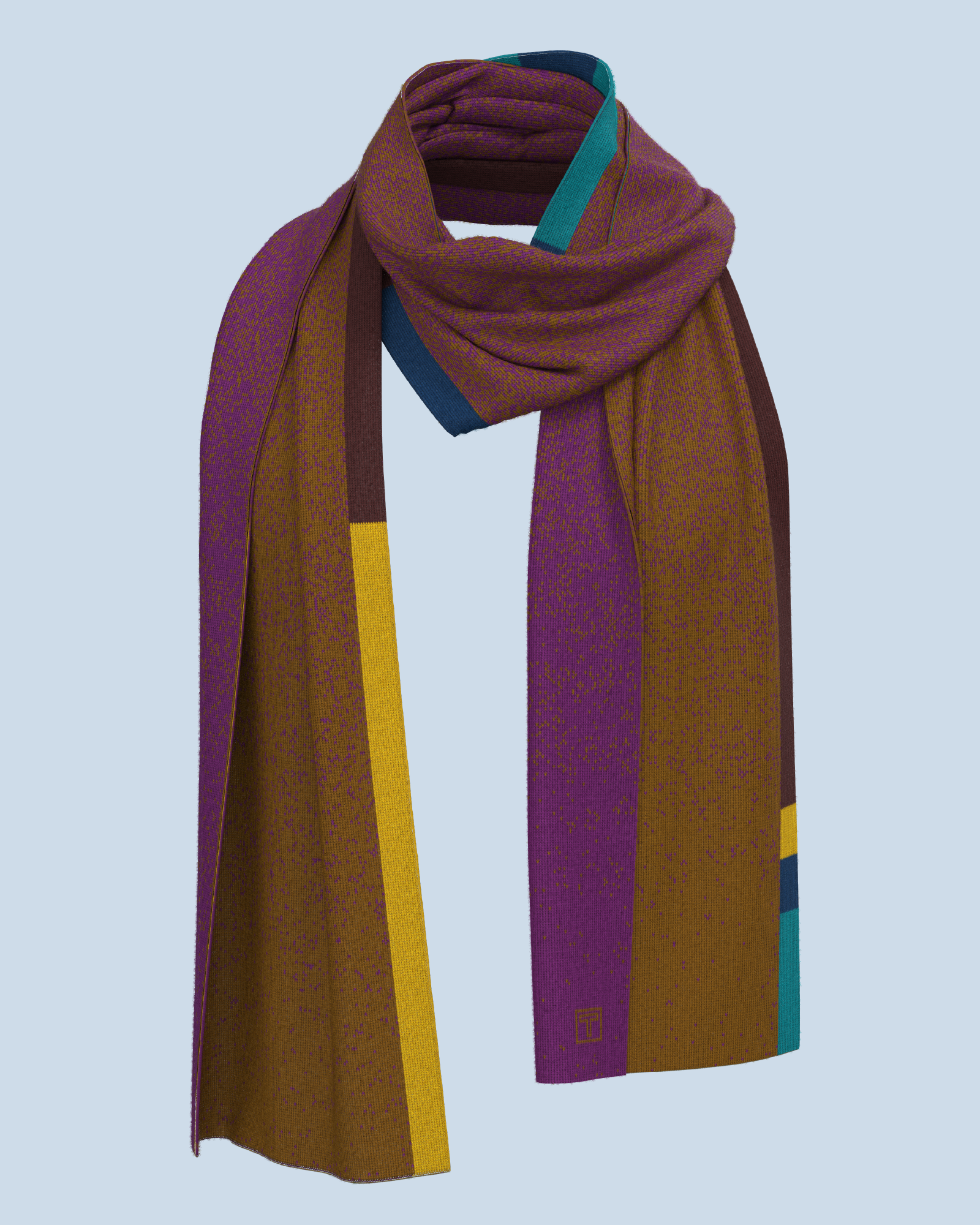 Signal Scarf | Tabacco-Violet-Turquoise-Dark Cobalt-Yellow-Burgundy