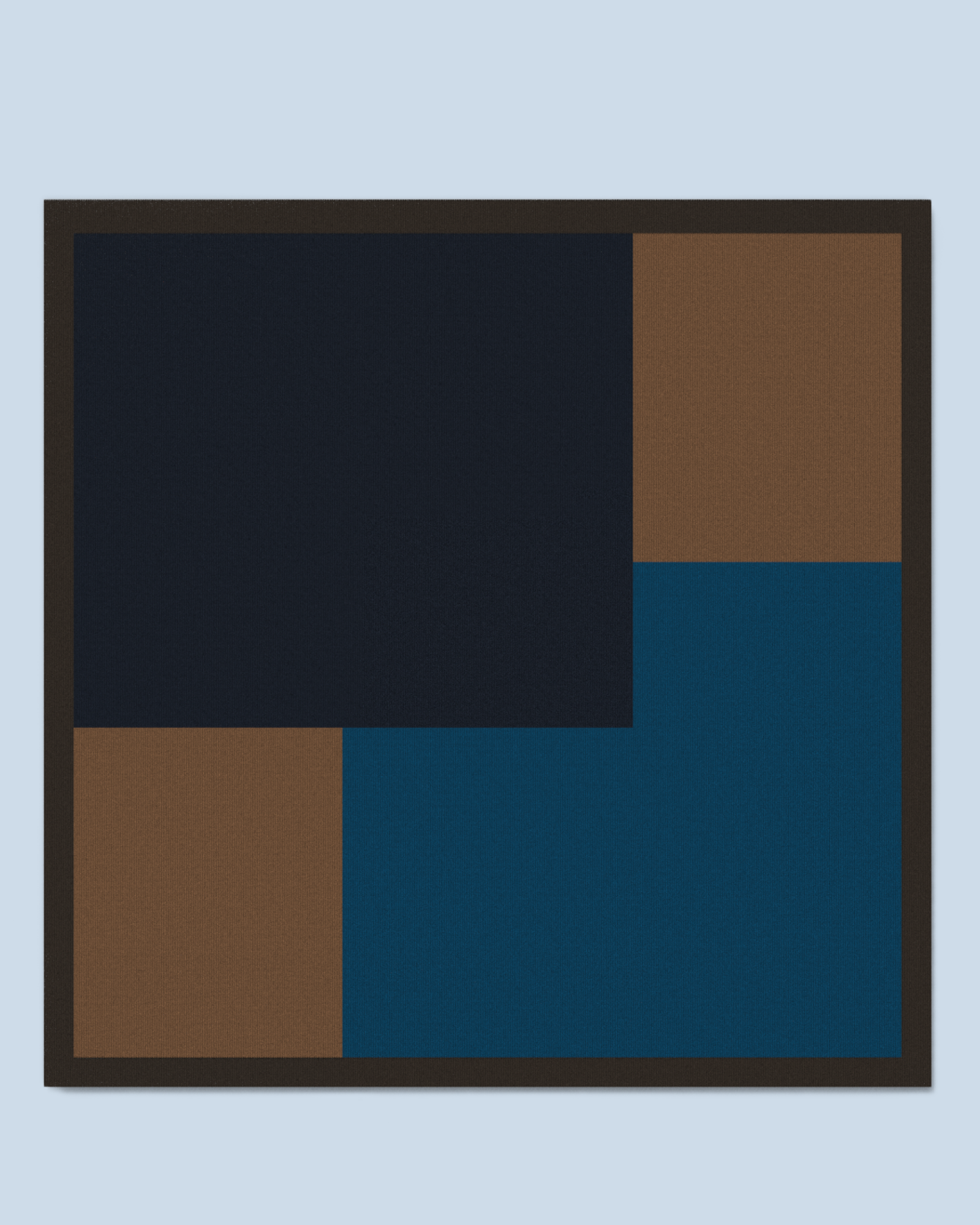 Square Scarf | Navy-Dark Petrol-Camel-Dark Brown