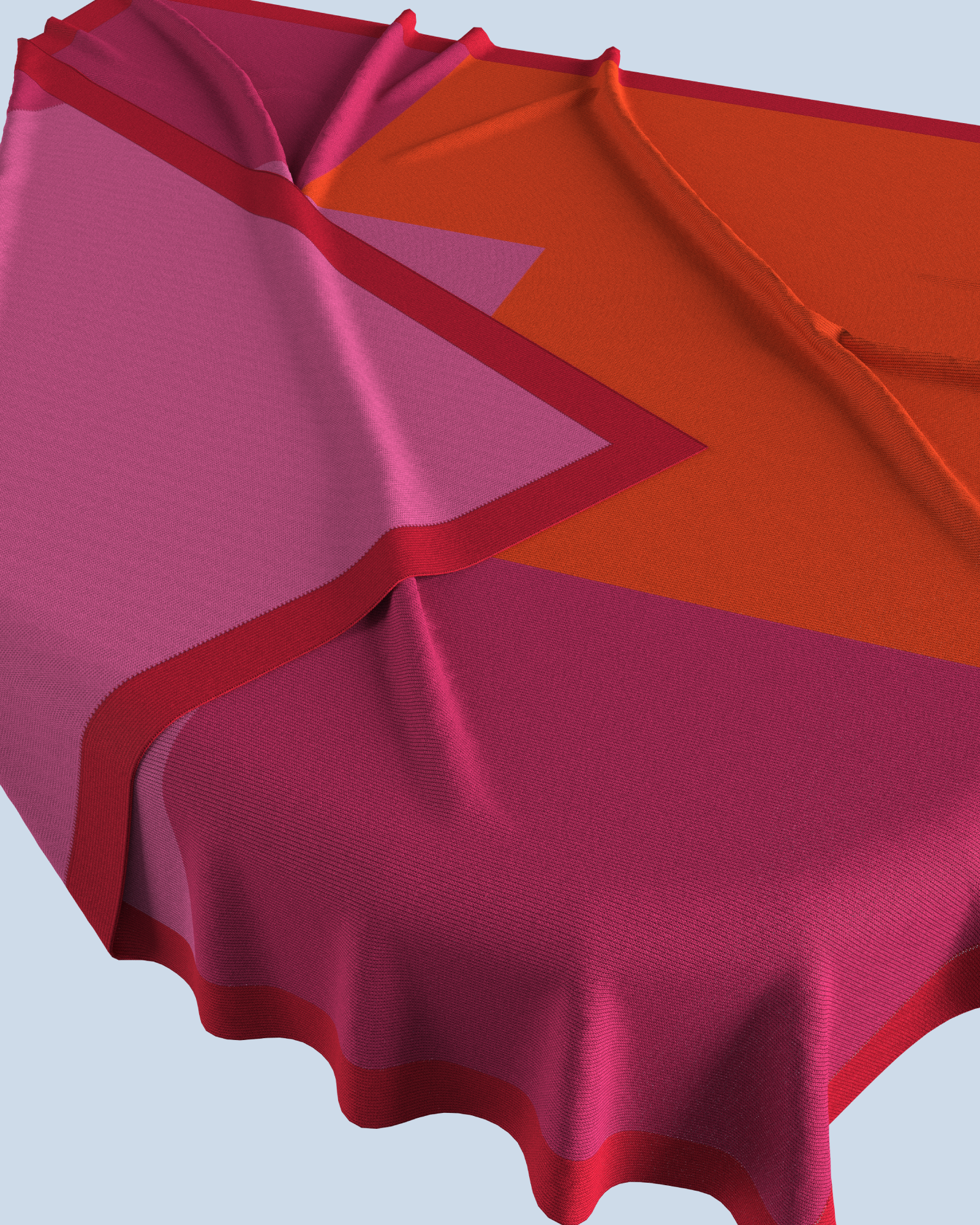 Square Scarf | Pink-Orange-Dark Pink-Red