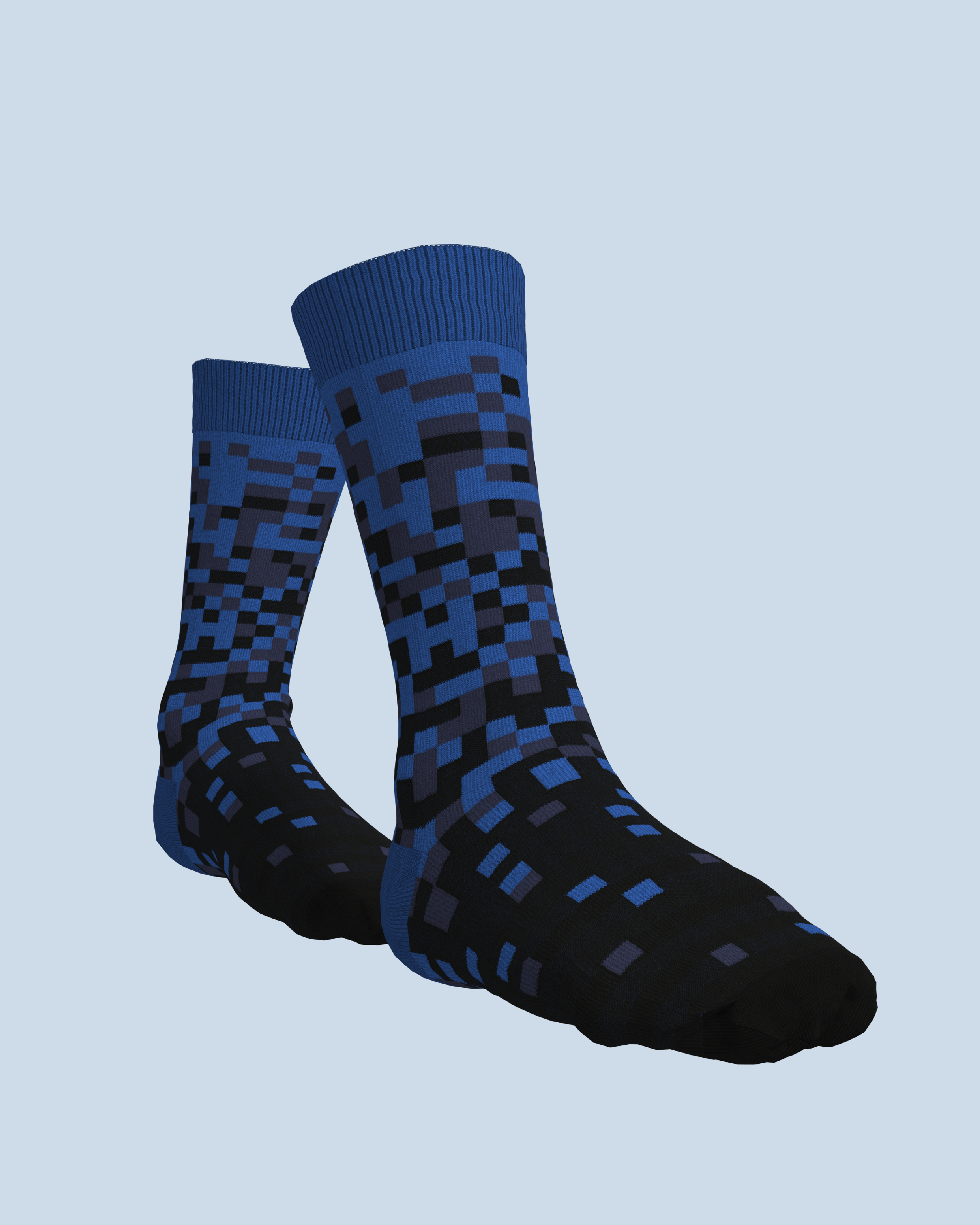 Pixel Socks | Cobalt-Navy-Black