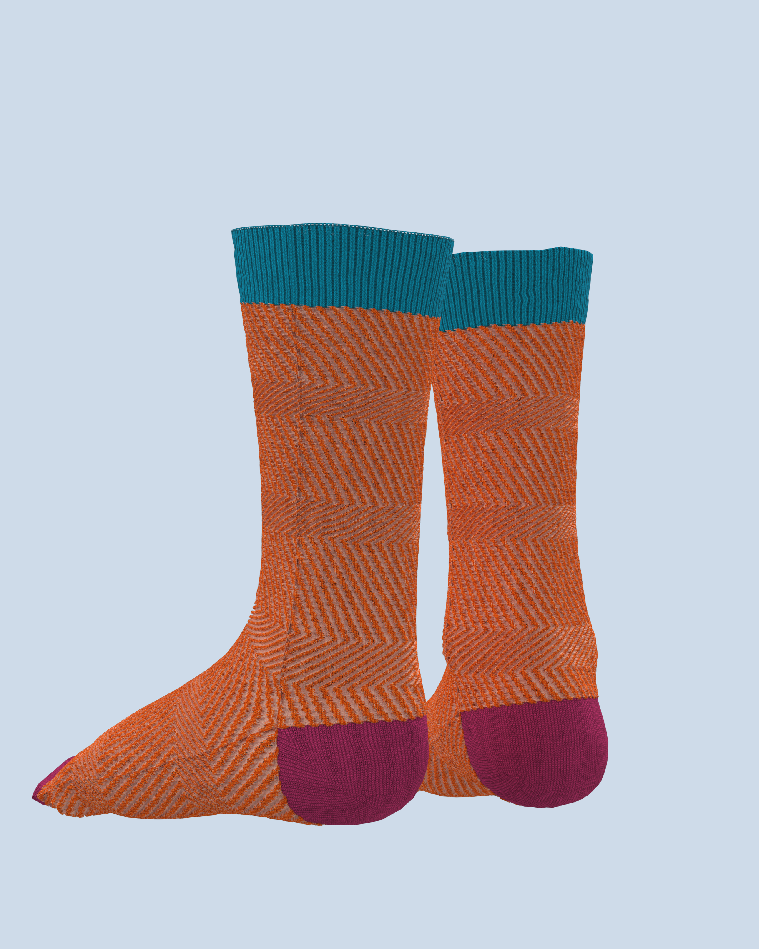 Structure Socks | Turquoise-Orange-Pink