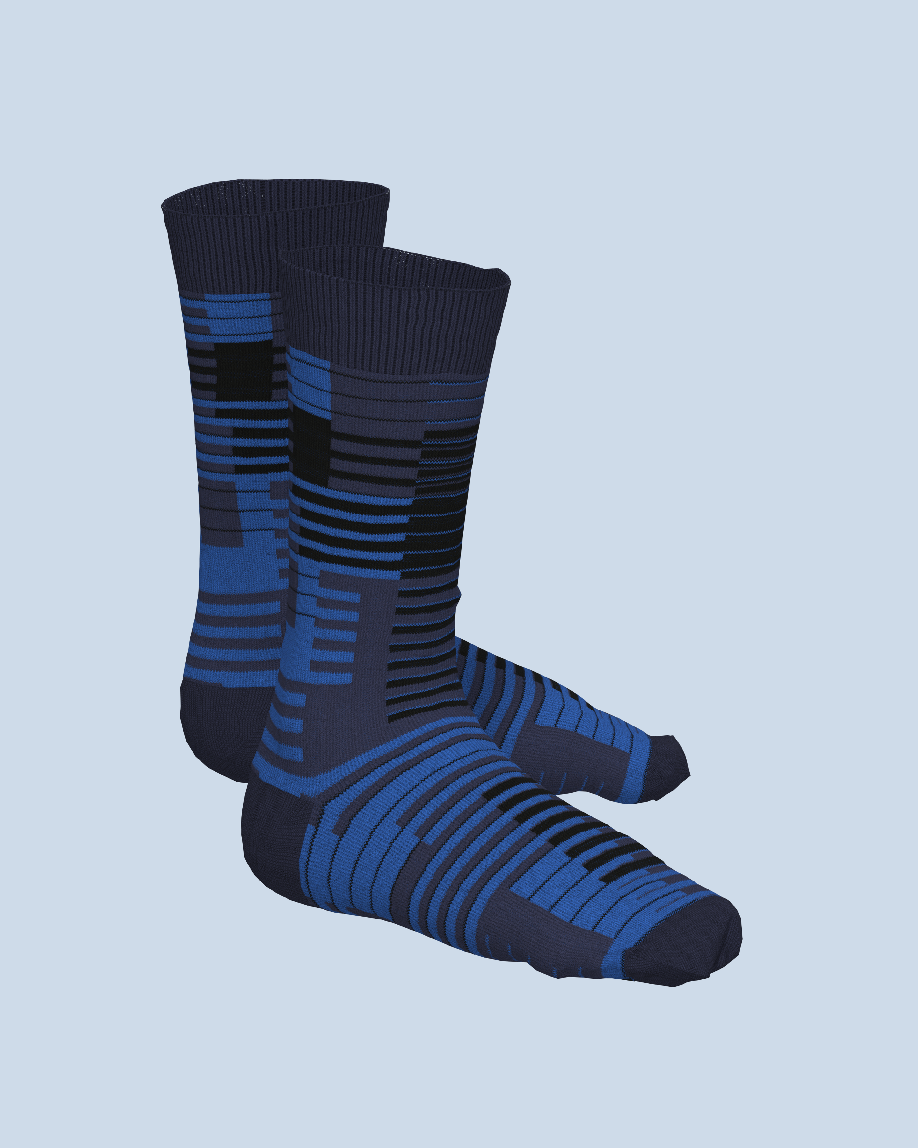 Parallel Socks | Navy-Black-Cobalt