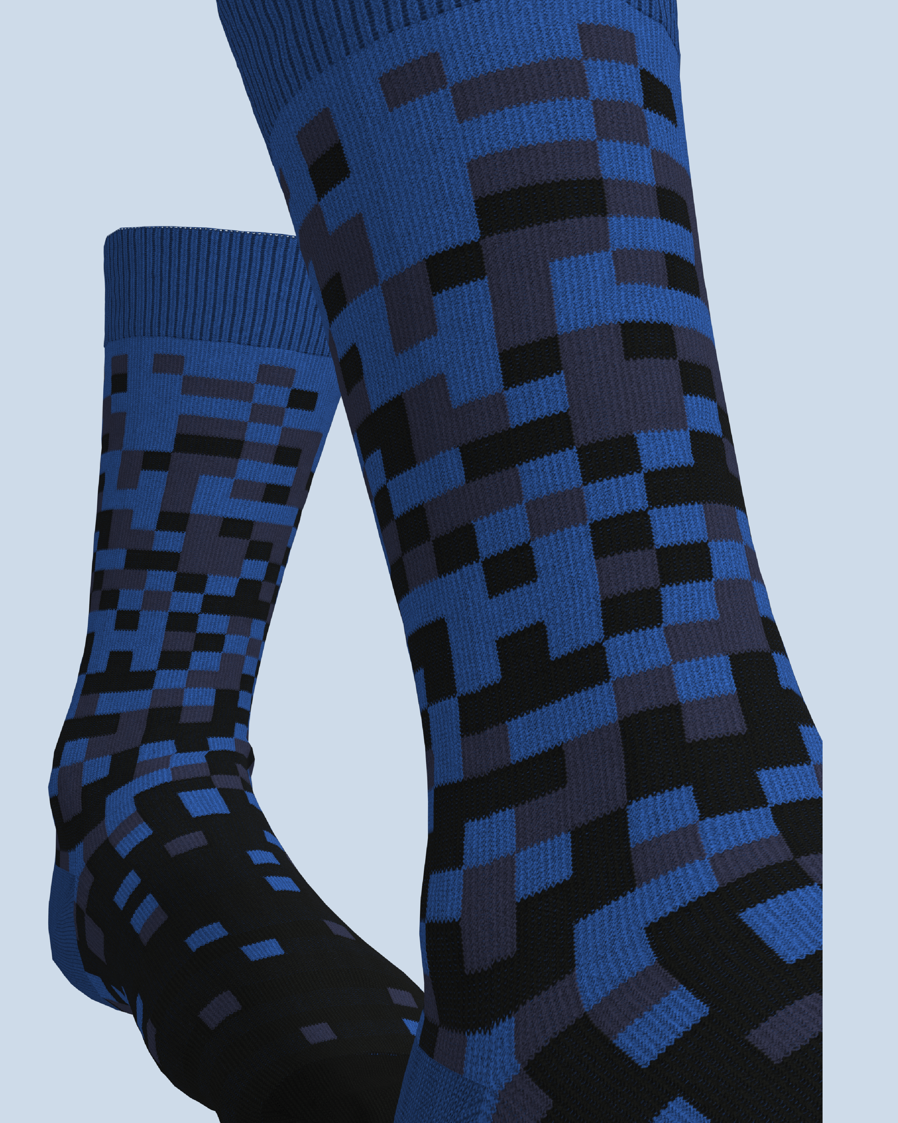 Pixel Socks | Cobalt-Navy-Black