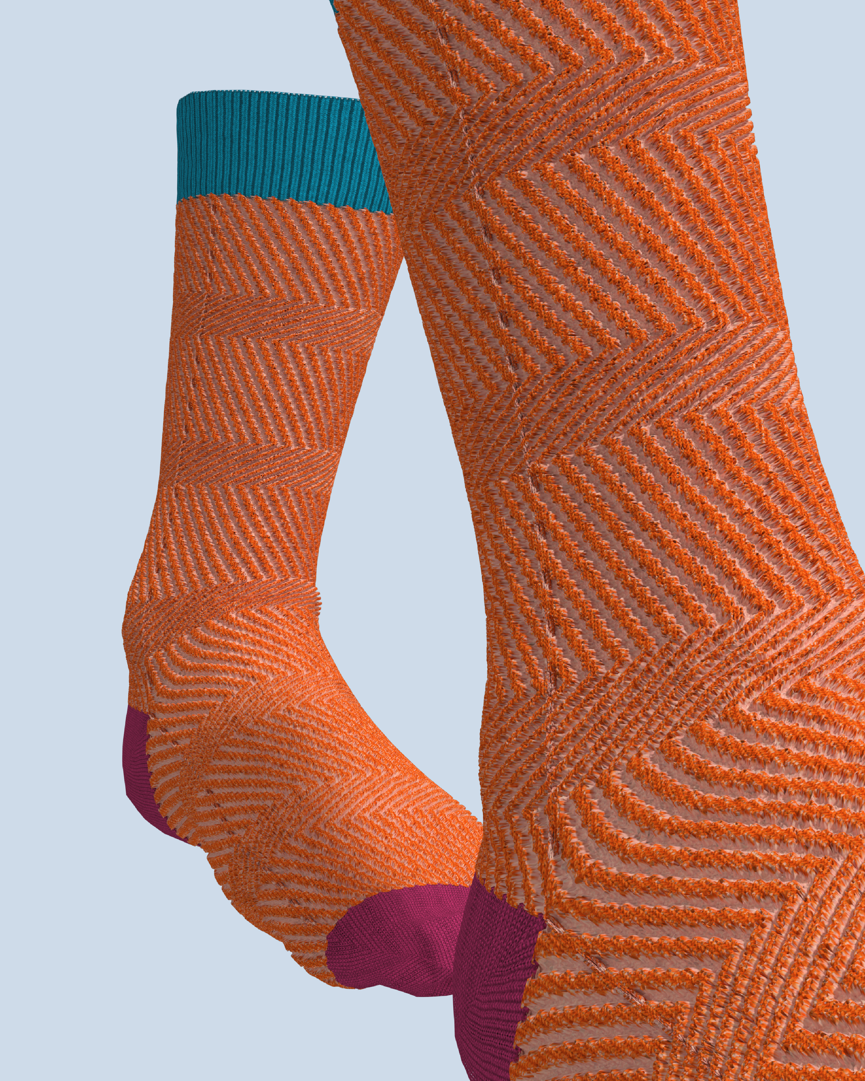 Structure Socks | Turquoise-Orange-Pink
