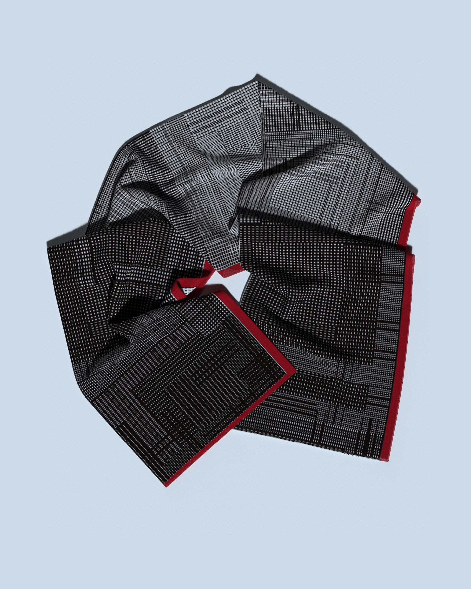 Borealis Scarf | Black-White-Red