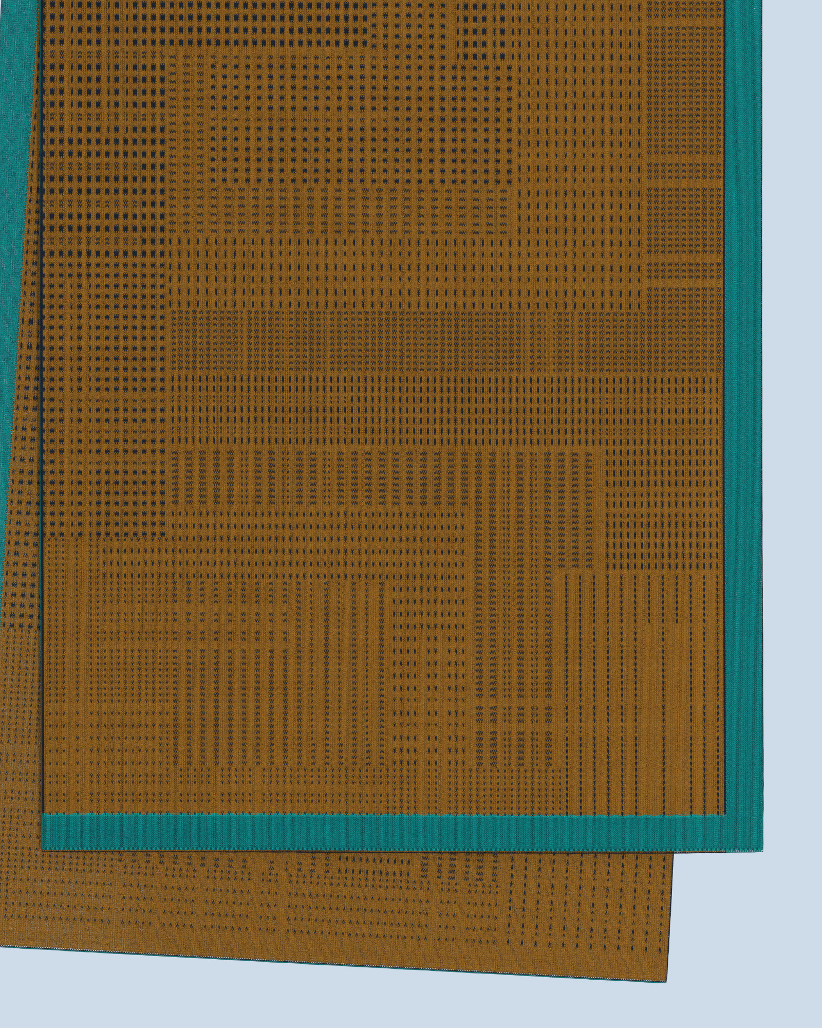 Borealis Scarf | Curry-Navy-Turquoise