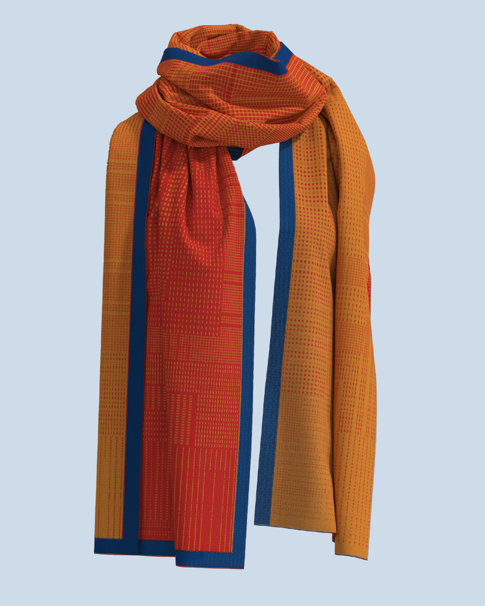 Borealis Scarf | Orange-Light Orange-Cobalt