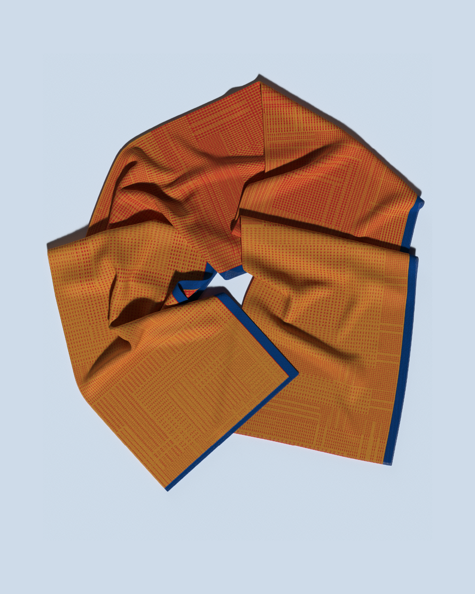 Borealis Scarf | Orange-Light Orange-Cobalt