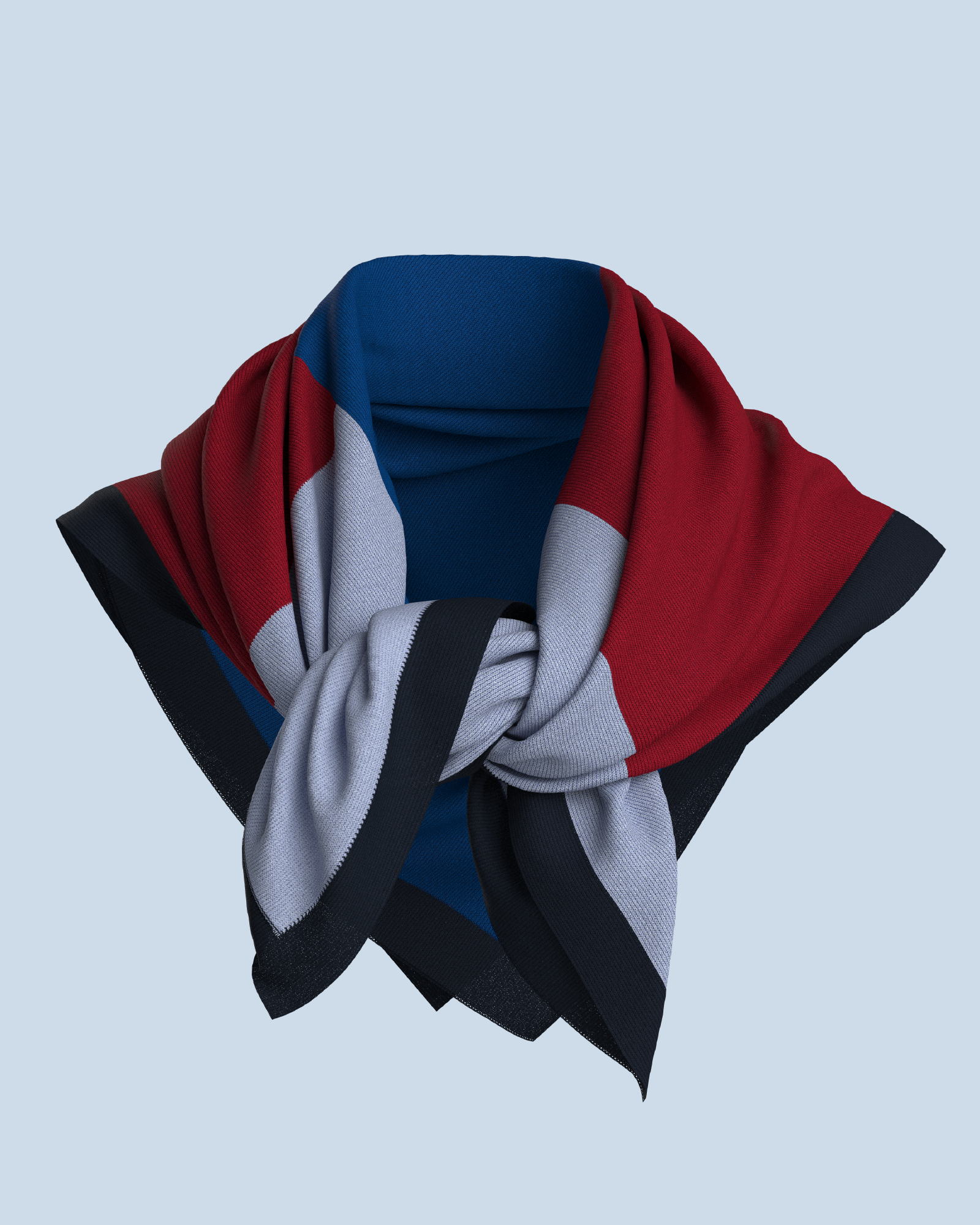 Square Scarf | Cobalt-Red-Sky Blue-Navy