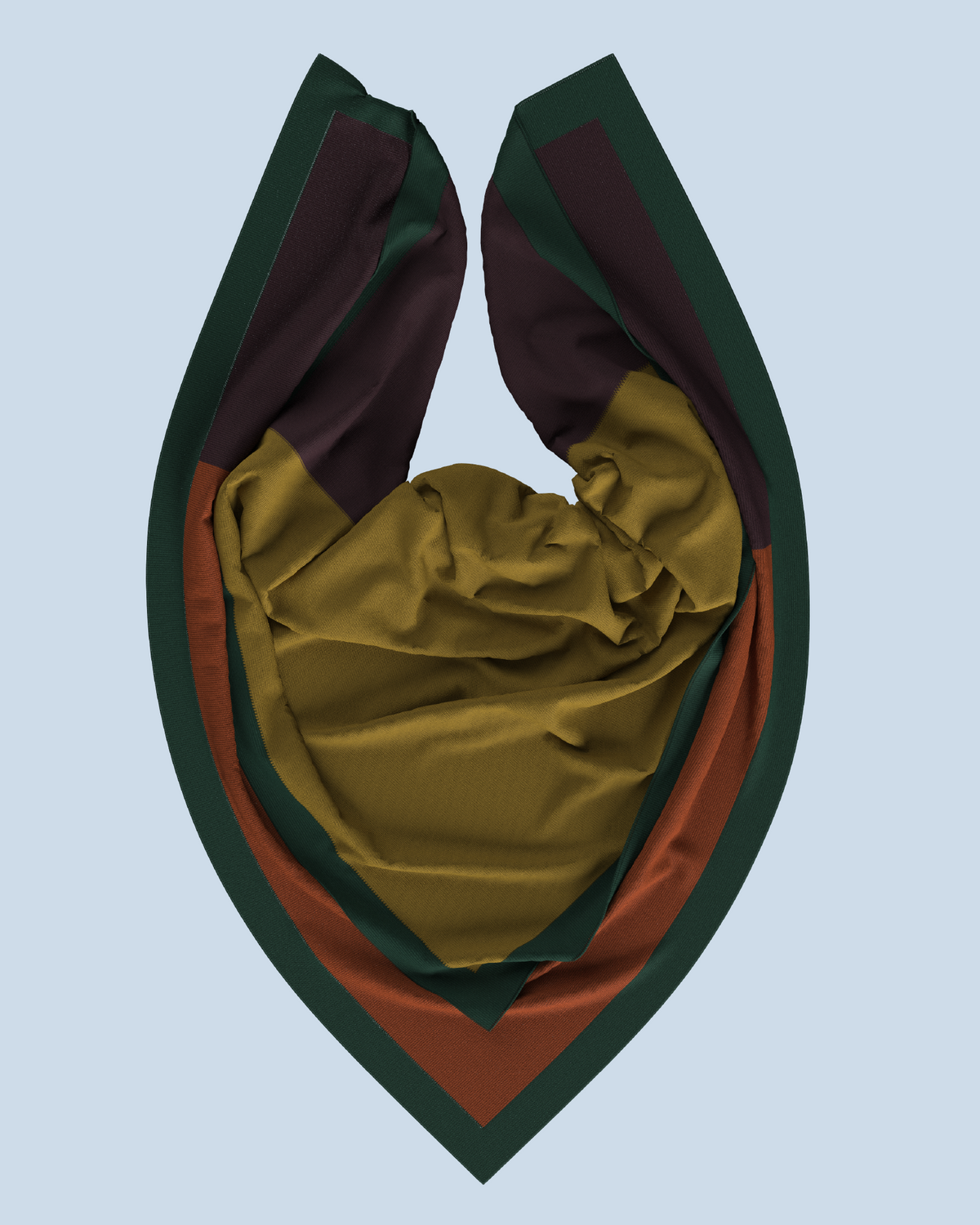 Square Scarf | Curry-Rust-Eggplant-Dark Green