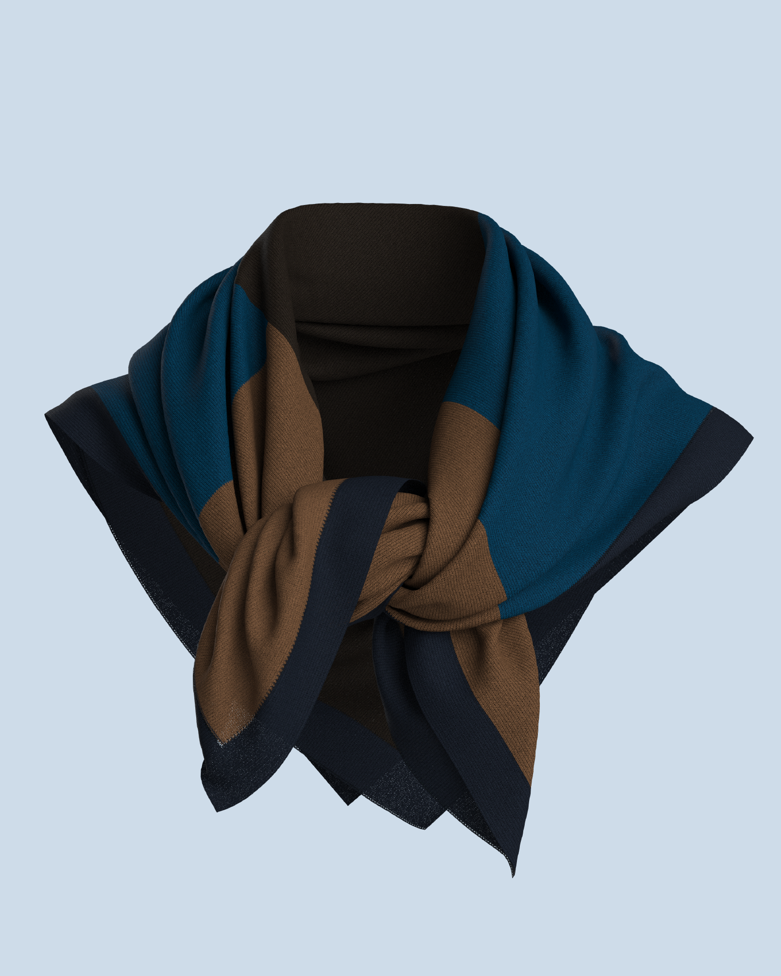 Square Scarf | Dark Brown-Dark Petrol-Camel-Navy