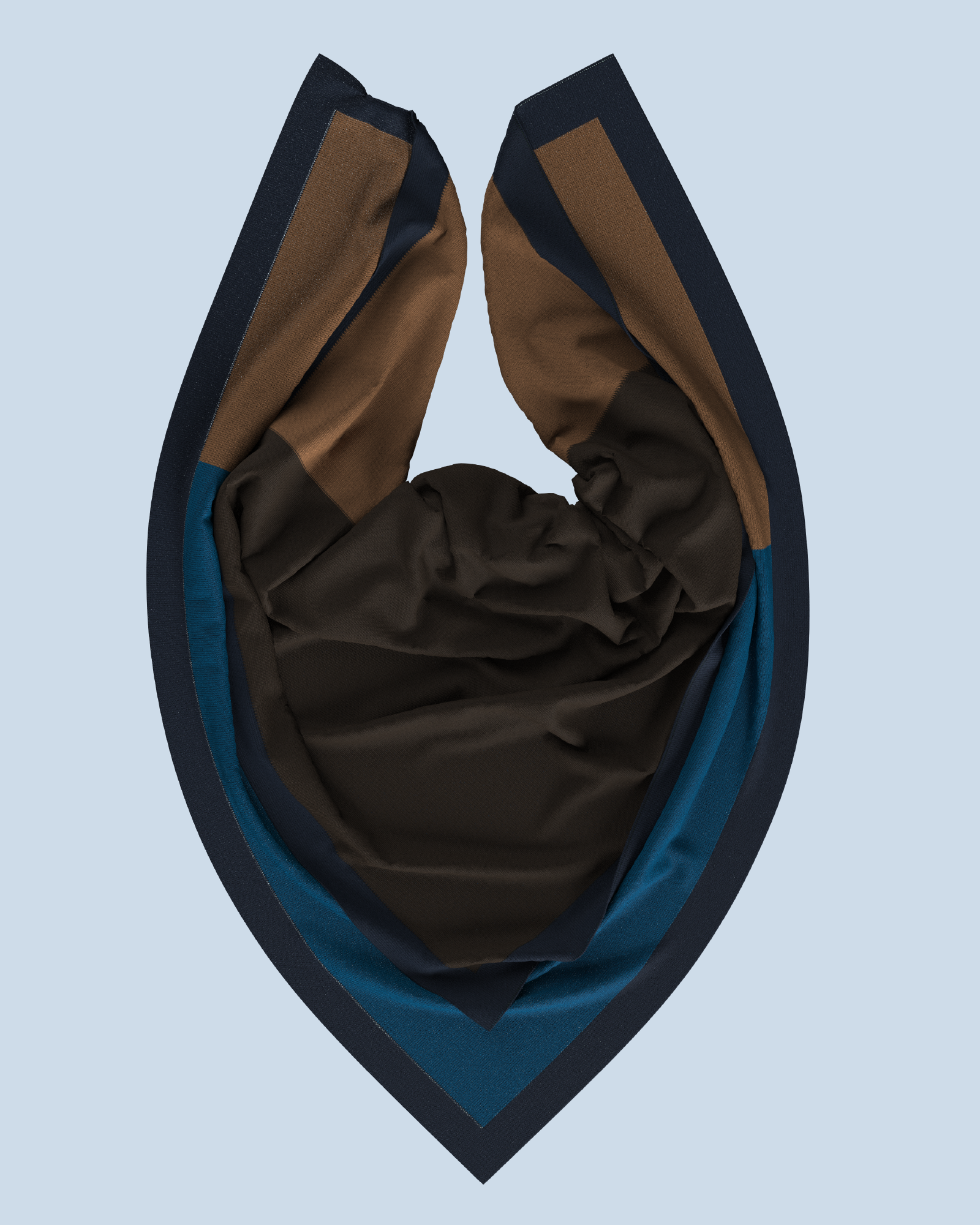 Square Scarf | Dark Brown-Dark Petrol-Camel-Navy