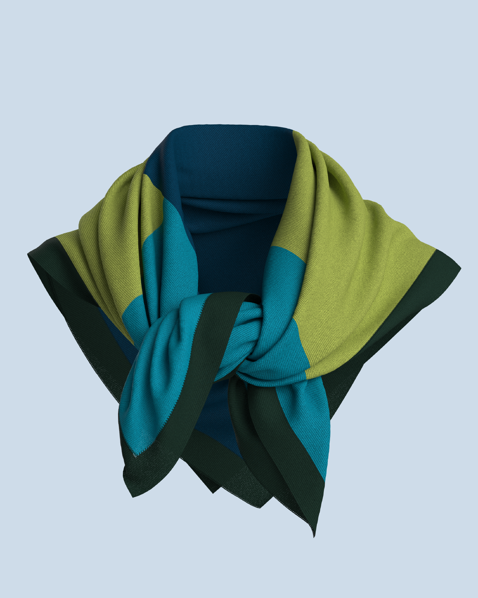 Square Scarf | Dark Petrol-Lime-Turquoise-Dark Green