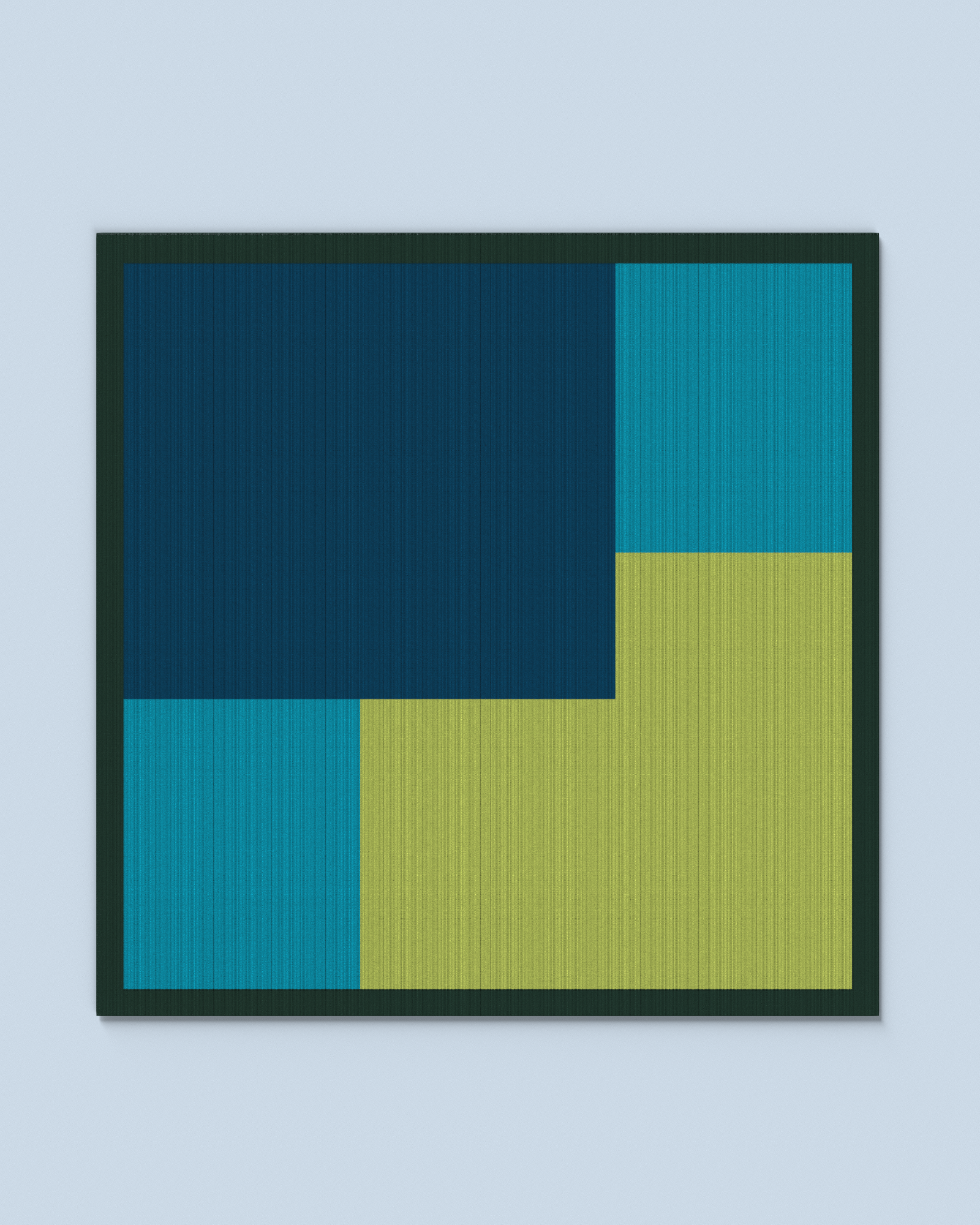 Square Scarf | Dark Petrol-Lime-Turquoise-Dark Green