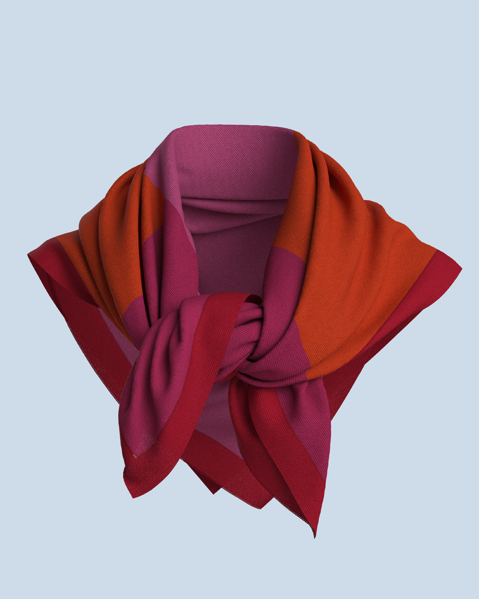 Square Scarf | Pink-Orange-Dark Pink-Red