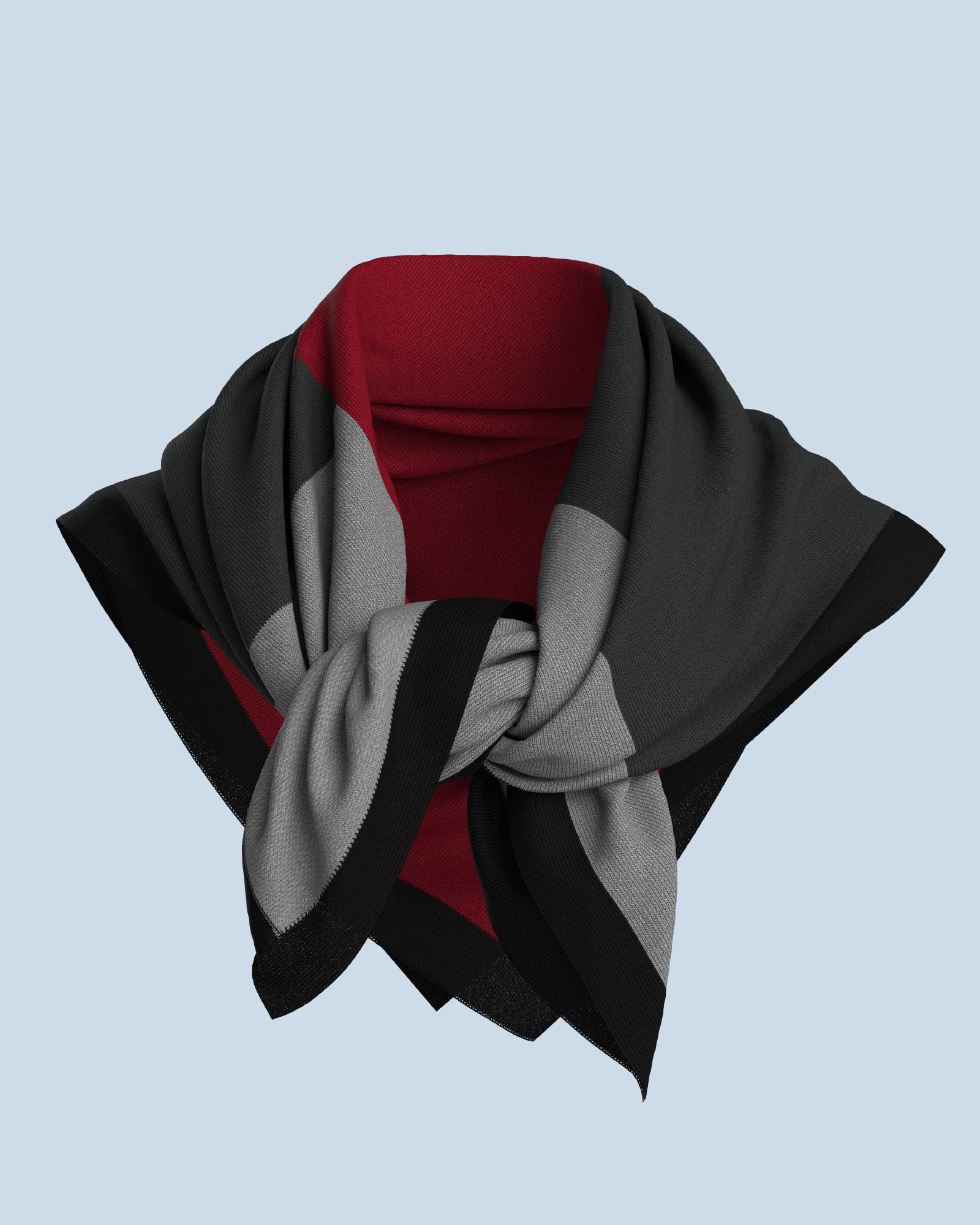 Square Scarf | Red-Antra-Grey-Black