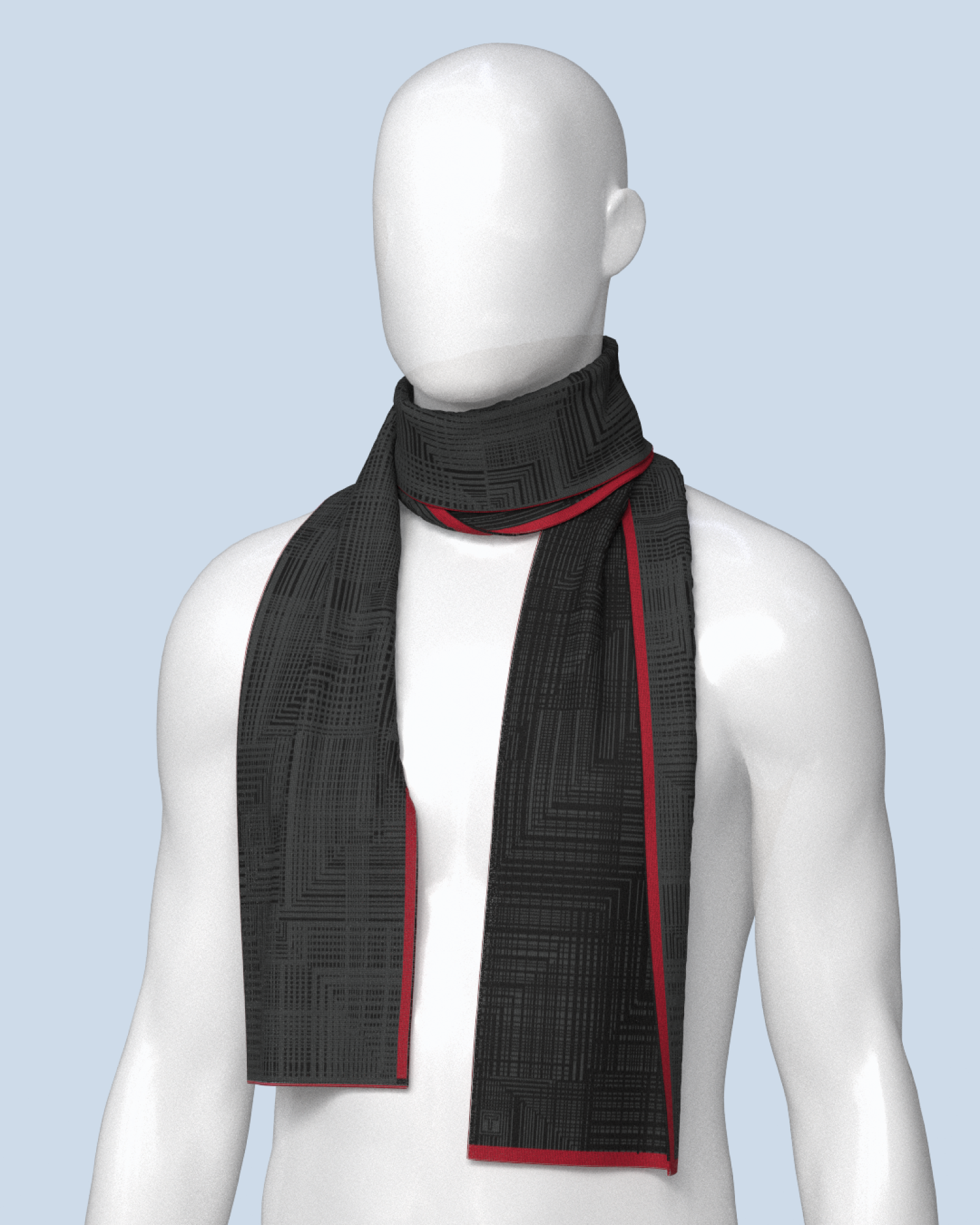 Beta Scarf | Black-Antra-Red
