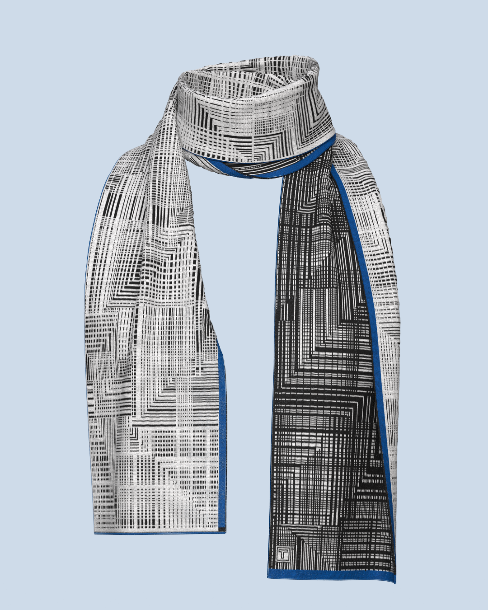 Beta Scarf | Black-White-Cobalt