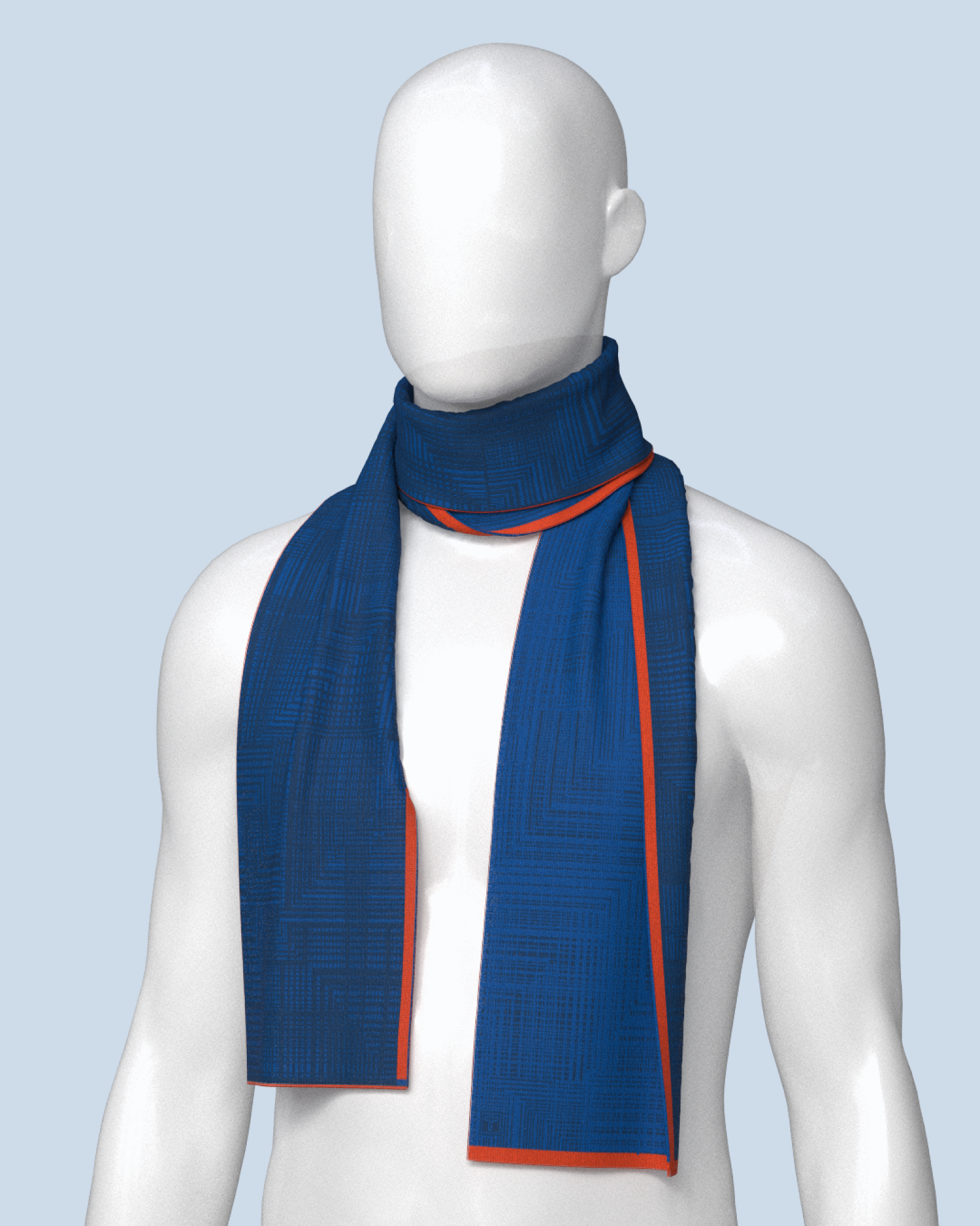 Beta Scarf | Cobalt-Dark Cobalt-Orange