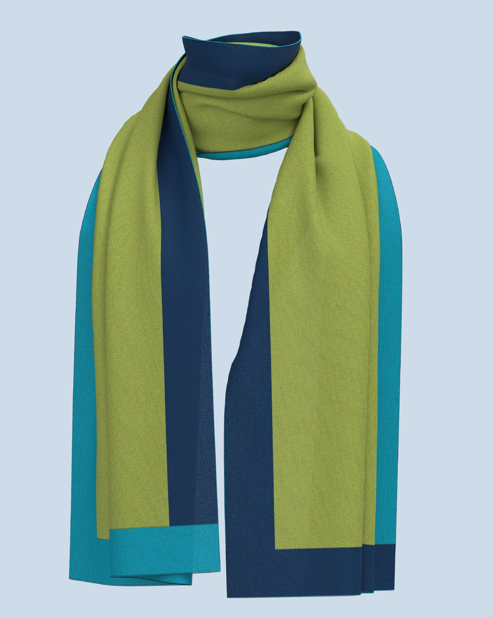 Nebula Scarf | Dark Cobalt-Lime-Turquoise