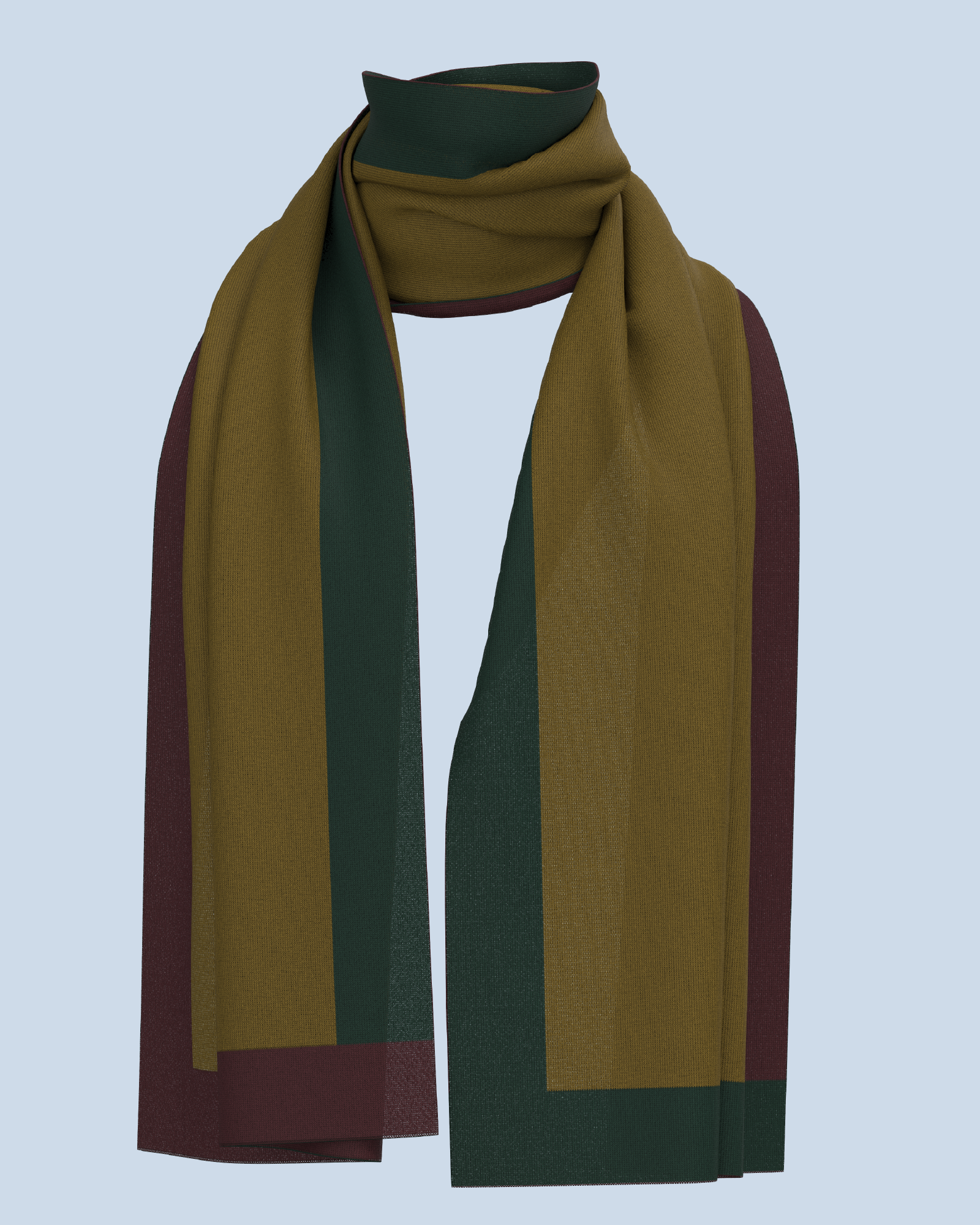 Nebula Scarf | Dark Green-Curry-Burgundy